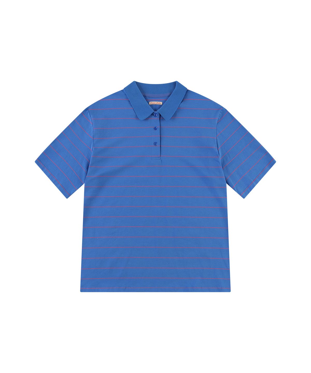 반원 아틀리에(VANONE ATELIER) A3599 루즈핏 스트라이프 칼라 티셔츠_Cobalt blue
