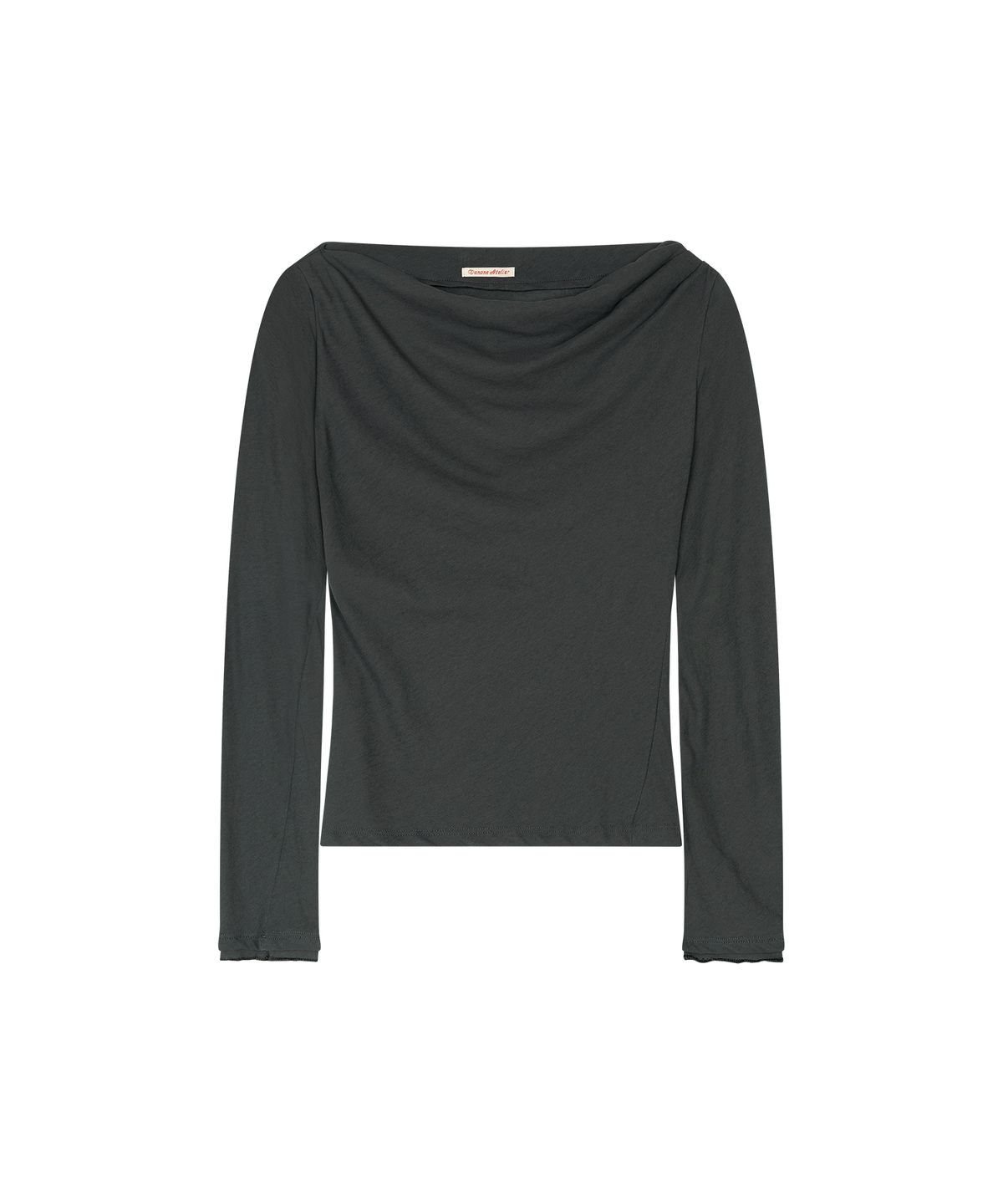 반원 아틀리에(VANONE ATELIER) A3604 드레이프 롱 슬리브_Dark gray
