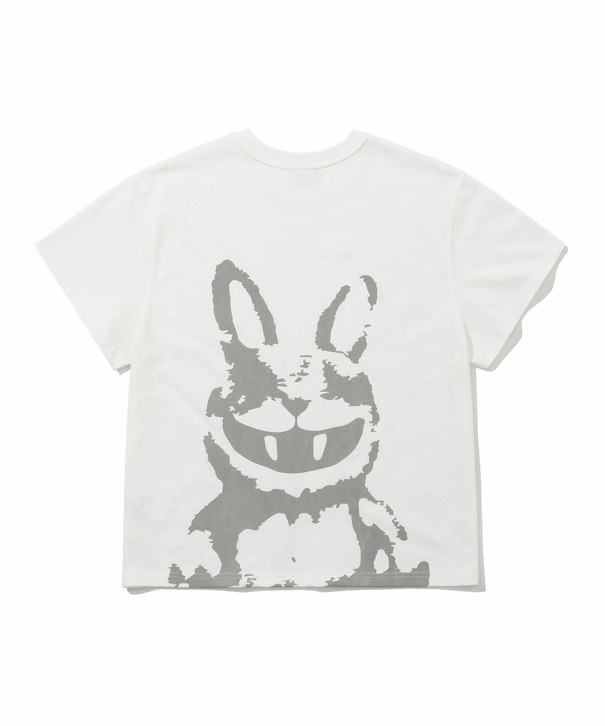 비에스래빗(BSRABBIT) 백 빅 트리피 래빗 샤도우 프린트 반팔티셔츠 소프트 아이보리