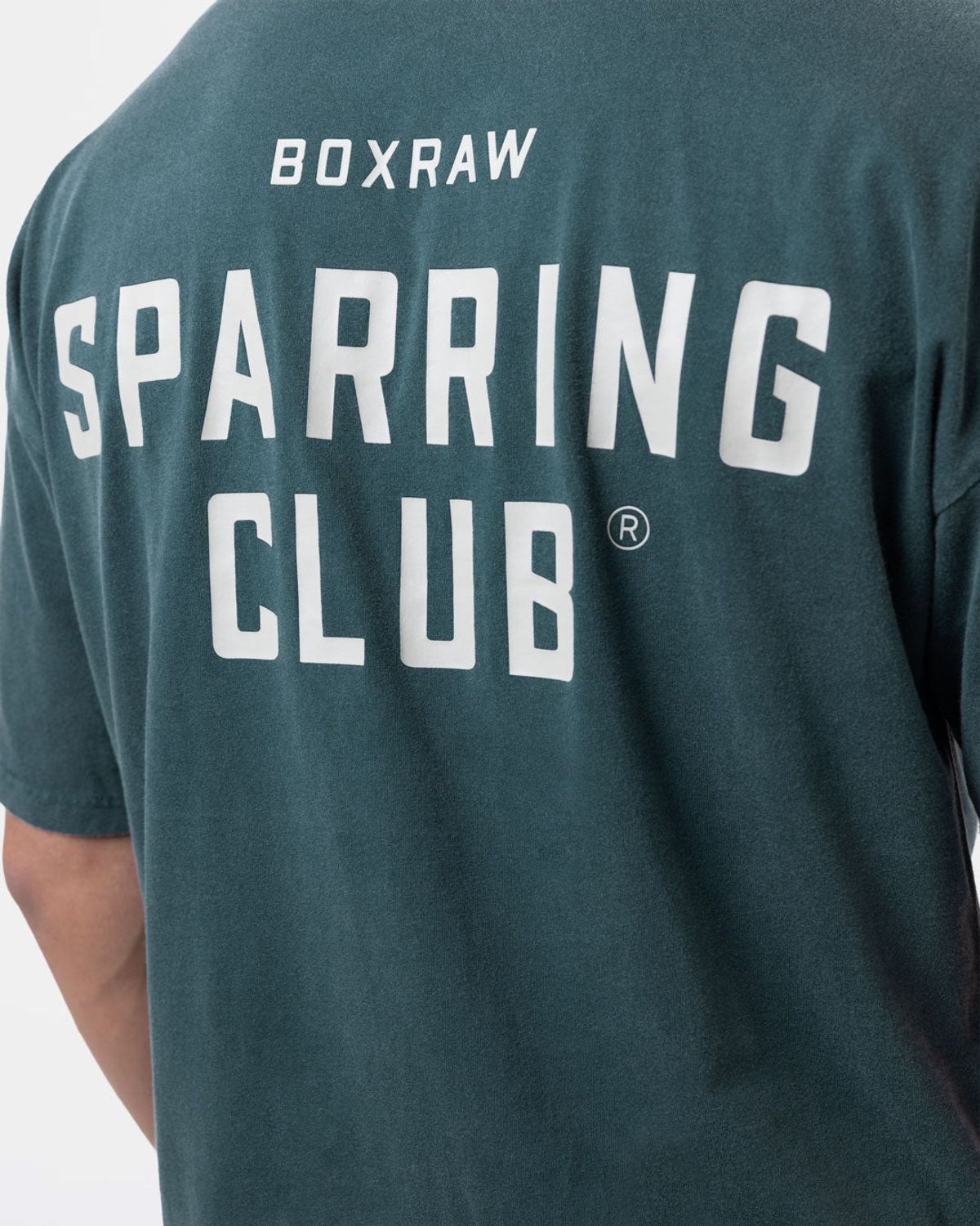 복스로(BOXRAW) 스파링 클럽 오버사이즈 티셔츠 -  남성 M BXRW-SPCLT [워시드 틸]