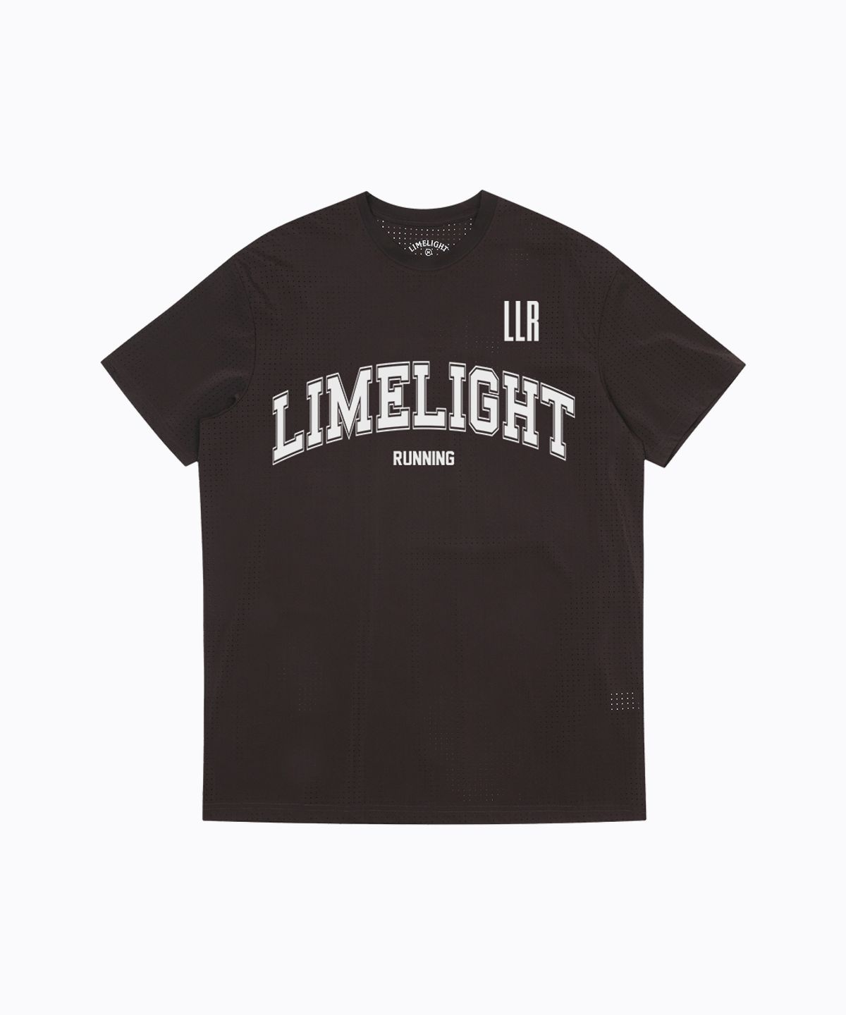 라임라잇 어패럴(LIMELIGHT APPAREL) LLR 아치 로고 러닝 티셔츠 (브라운/화이트)