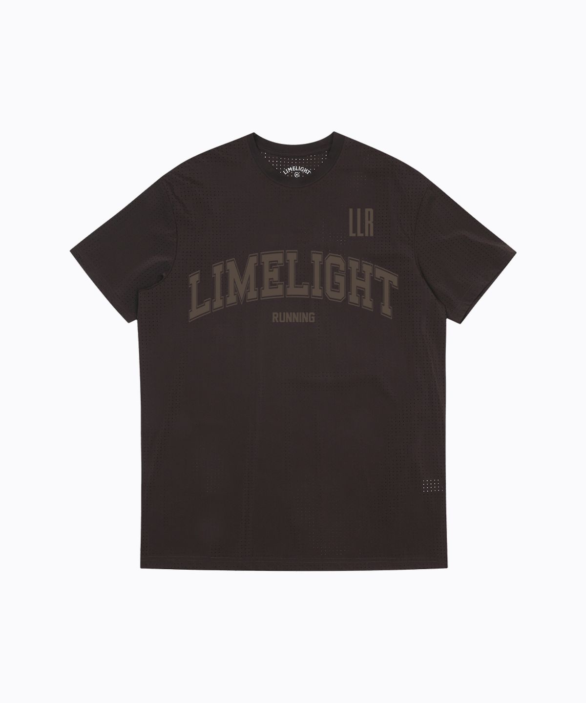 라임라잇 어패럴(LIMELIGHT APPAREL) LLR 아치 로고 러닝 티셔츠 (브라운/브라운)