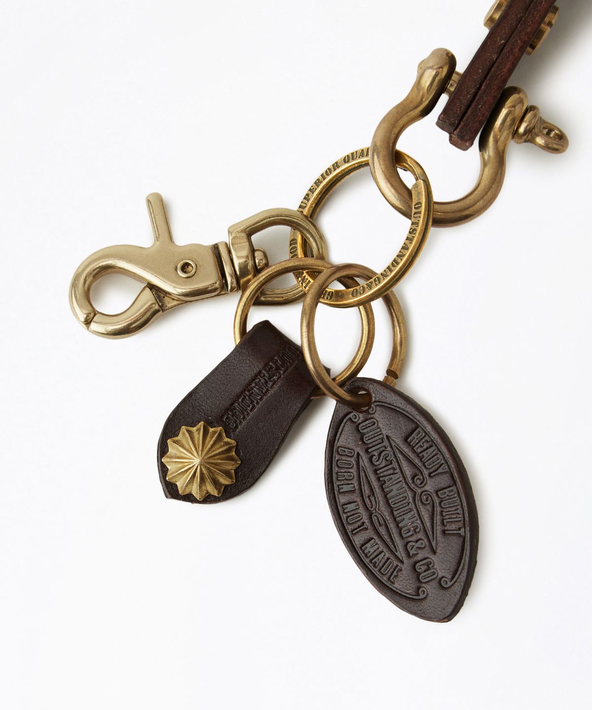 아웃스탠딩(OUTSTANDING) OSTD BRASS LEATHER KEYRING_BROWN