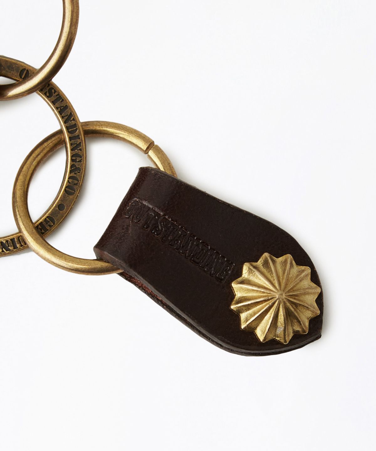 아웃스탠딩(OUTSTANDING) OSTD BRASS LEATHER KEYRING_BROWN