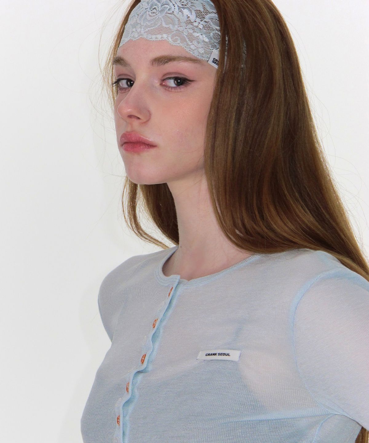 크랭크(CRANK) 레이스 베일 헤어밴드_민트