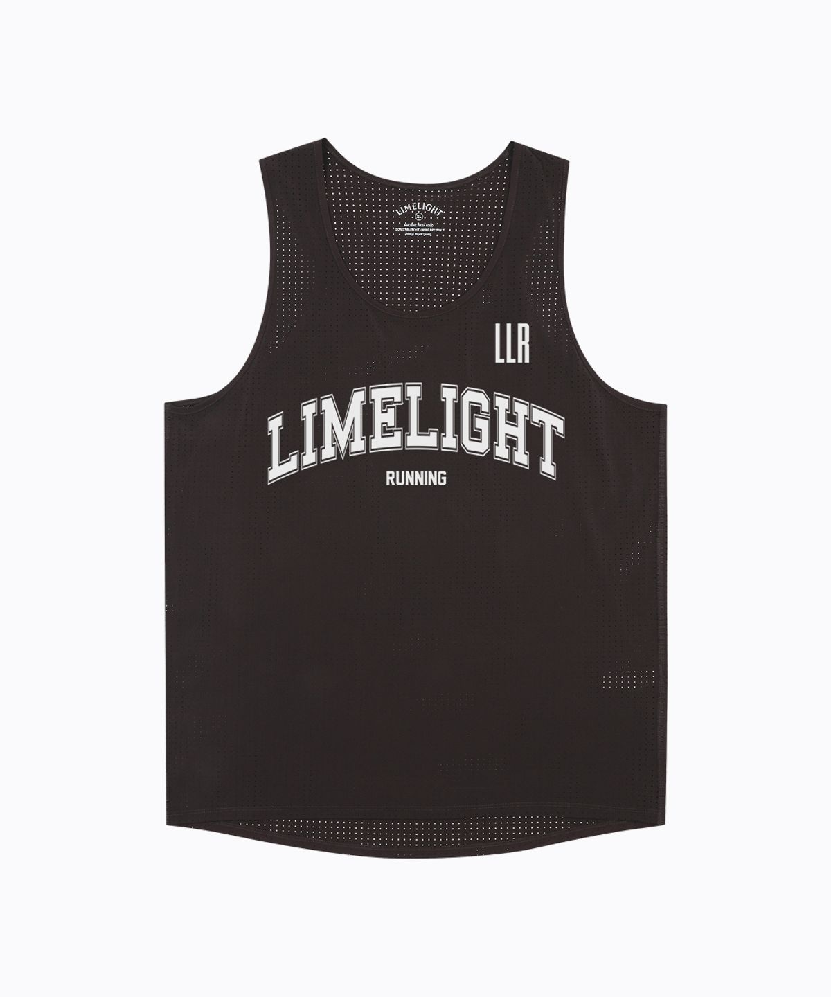 라임라잇 어패럴(LIMELIGHT APPAREL) LLR 아치 로고 러닝 슬리브리스 (브라운/화이트)