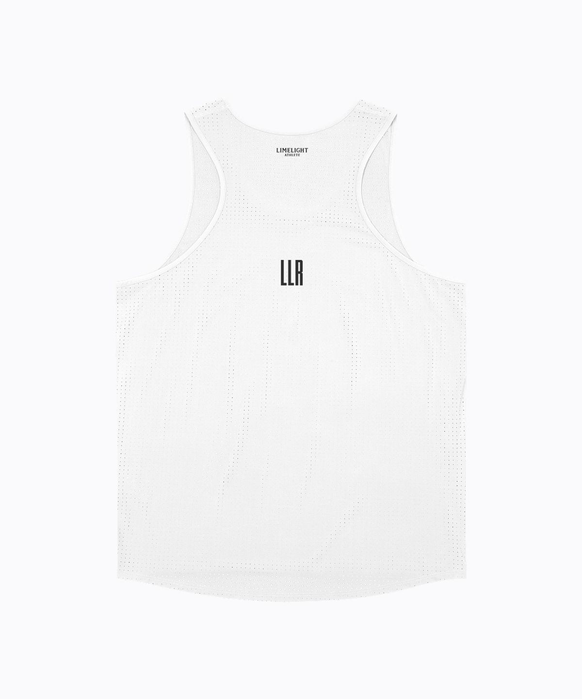 라임라잇 어패럴(LIMELIGHT APPAREL) LLR 로고 러닝 슬리브리스 (화이트/블랙)
