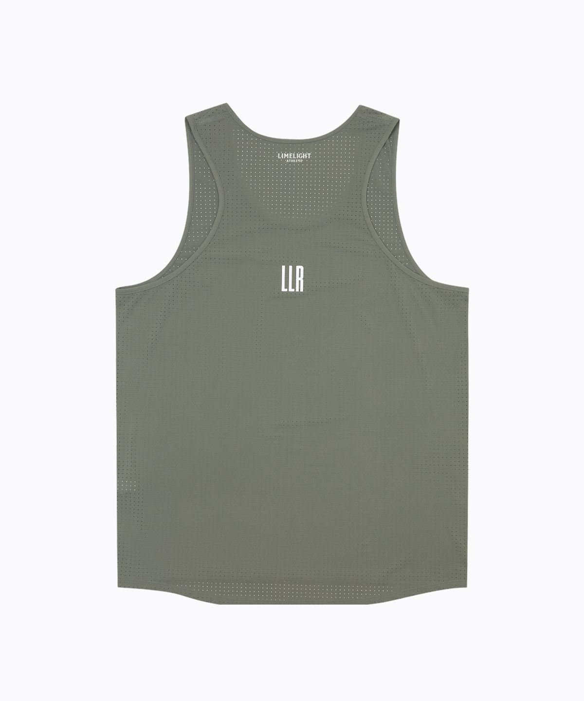 라임라잇 어패럴(LIMELIGHT APPAREL) LLR 로고 러닝 슬리브리스 (세이지/화이트)