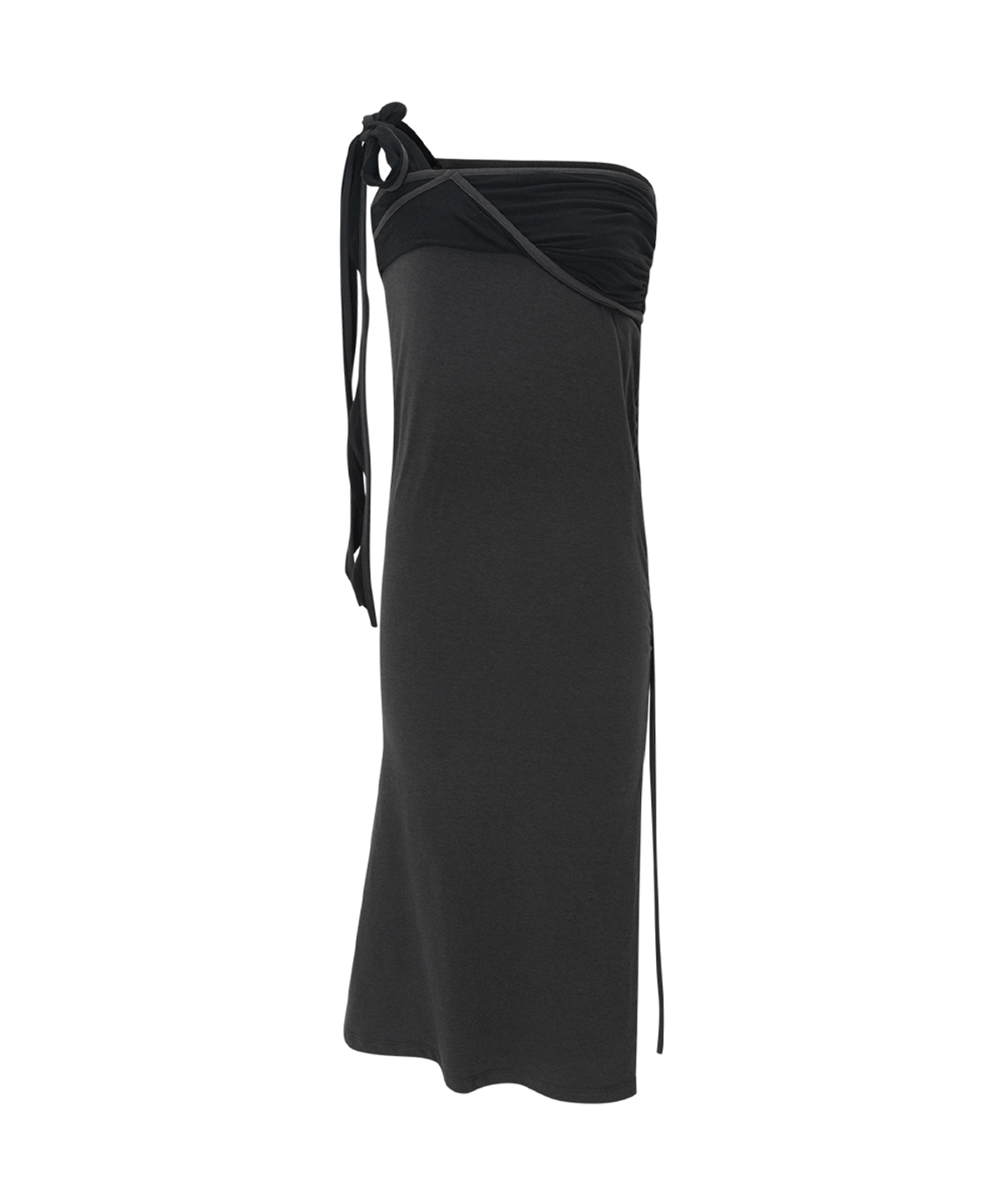 플리즈노팔로우(PLEASENOFOLLOW) Ina Shirring Long Skirt (Charcoal)