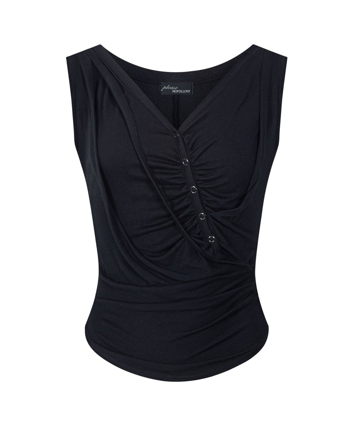 플리즈노팔로우(PLEASENOFOLLOW) Deba Sleeveless Top (Black)