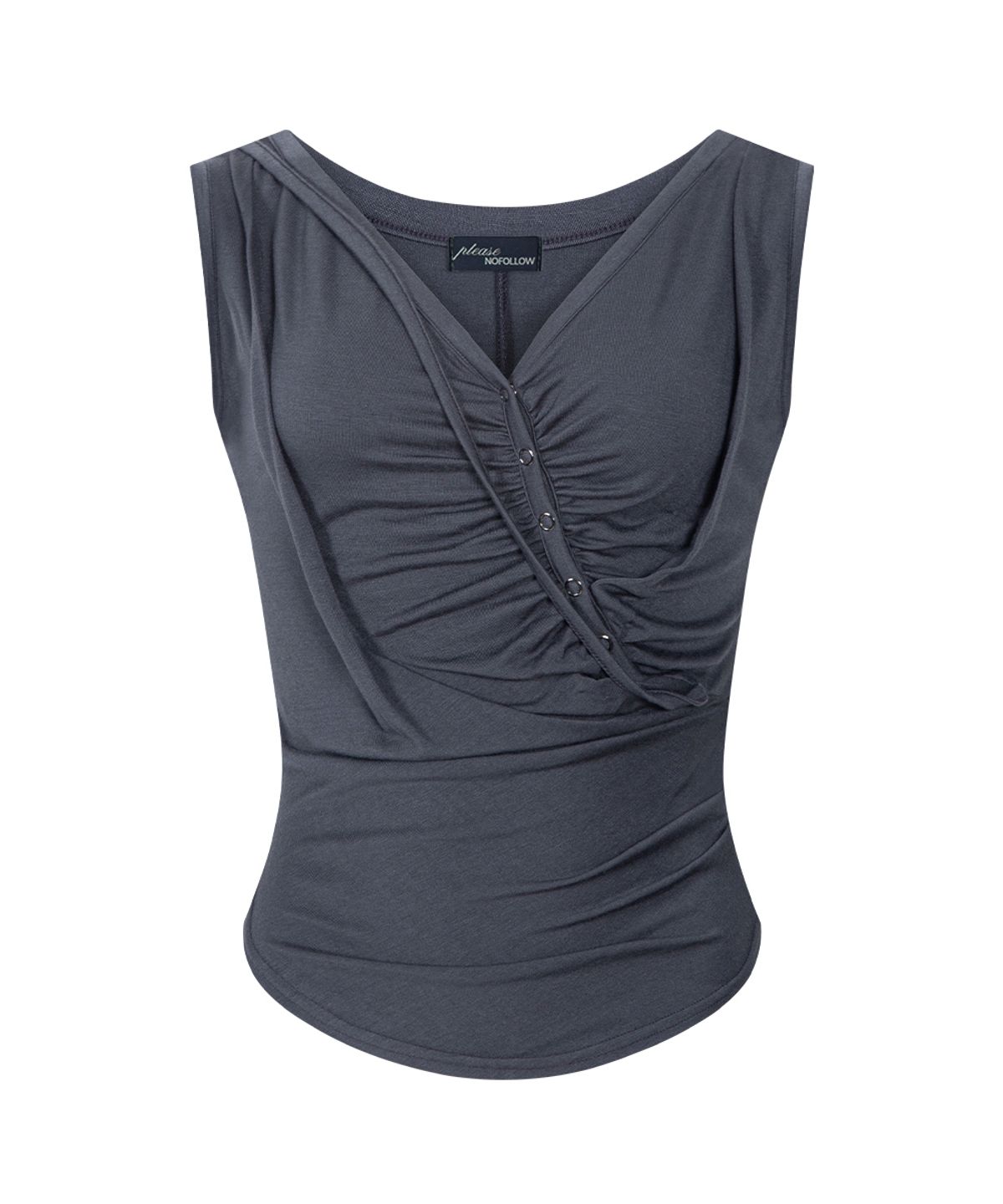 플리즈노팔로우(PLEASENOFOLLOW) Deba Sleeveless Top (Charcoal)