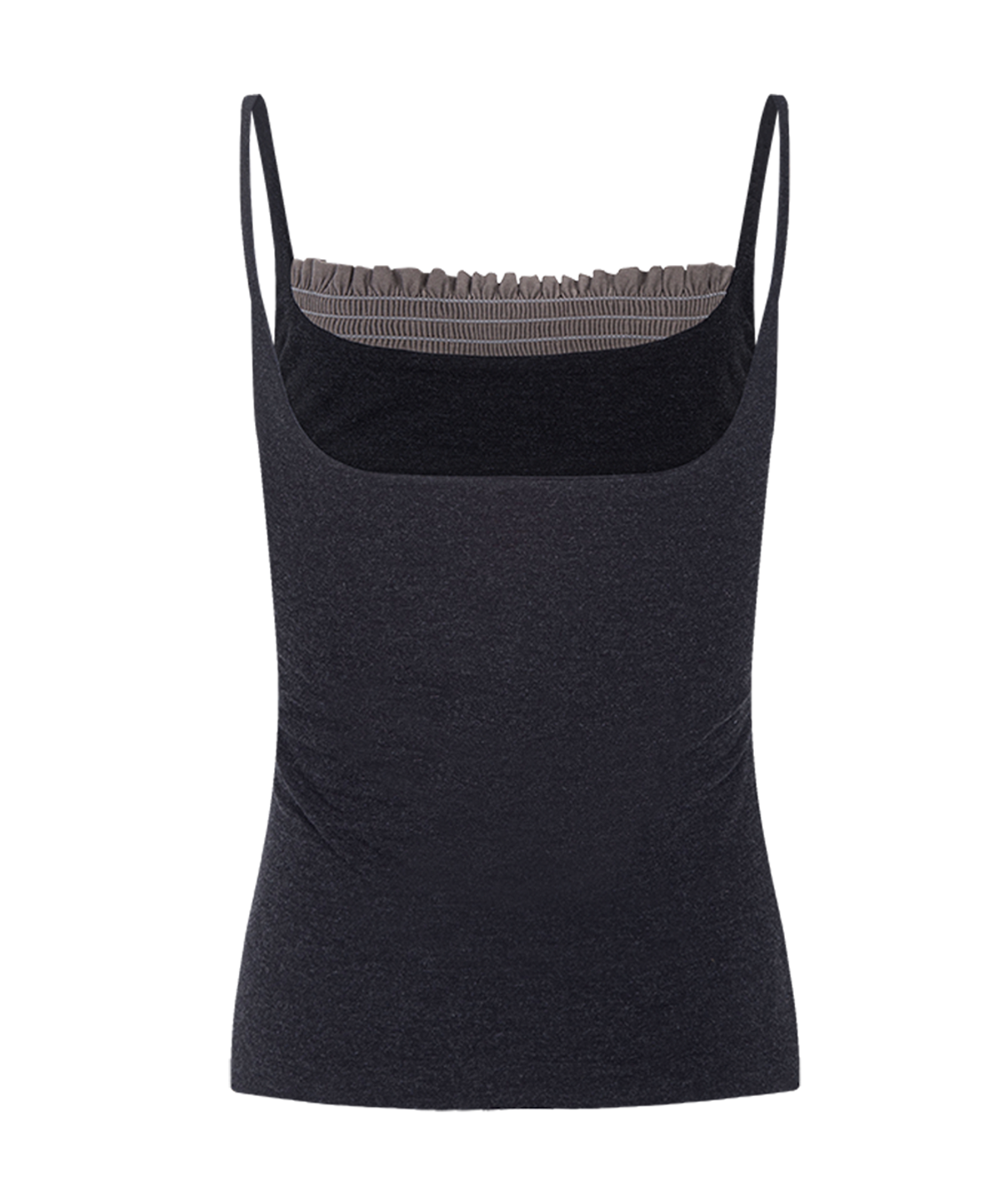 플리즈노팔로우(PLEASENOFOLLOW) Isla Smocked Sleeveless Top (Melange Black)