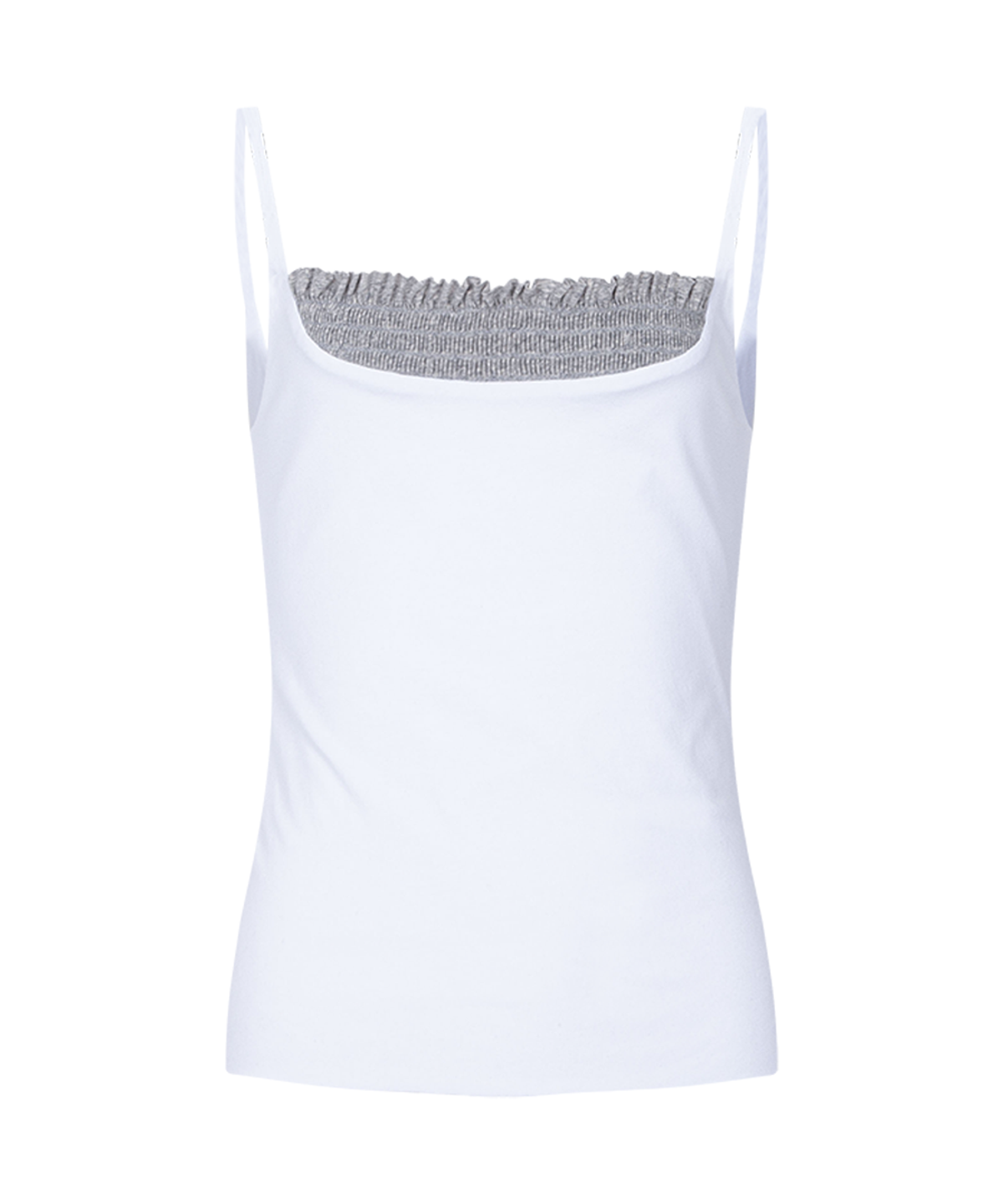 플리즈노팔로우(PLEASENOFOLLOW) Isla Smocked Sleeveless Top (White)