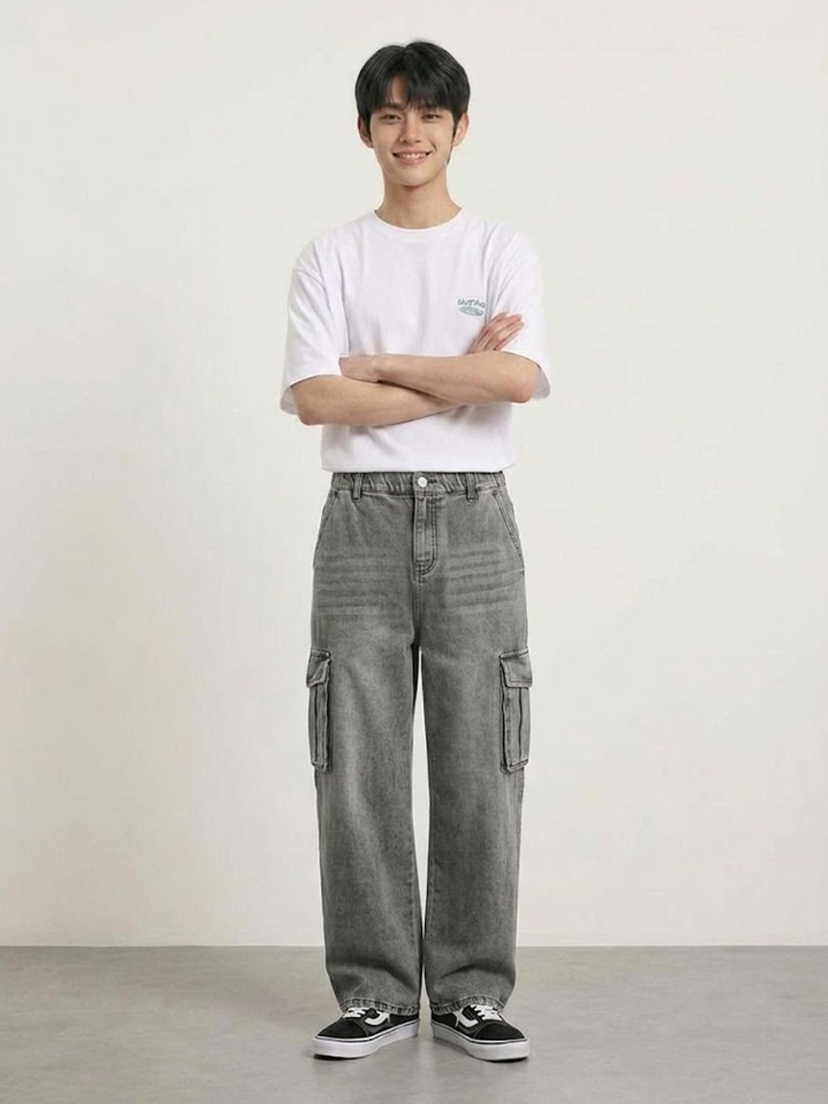 행텐 틴즈(HANGTEN TEENS) 틴즈 카고 와이드 데님팬츠_055(14570-055-404-10)