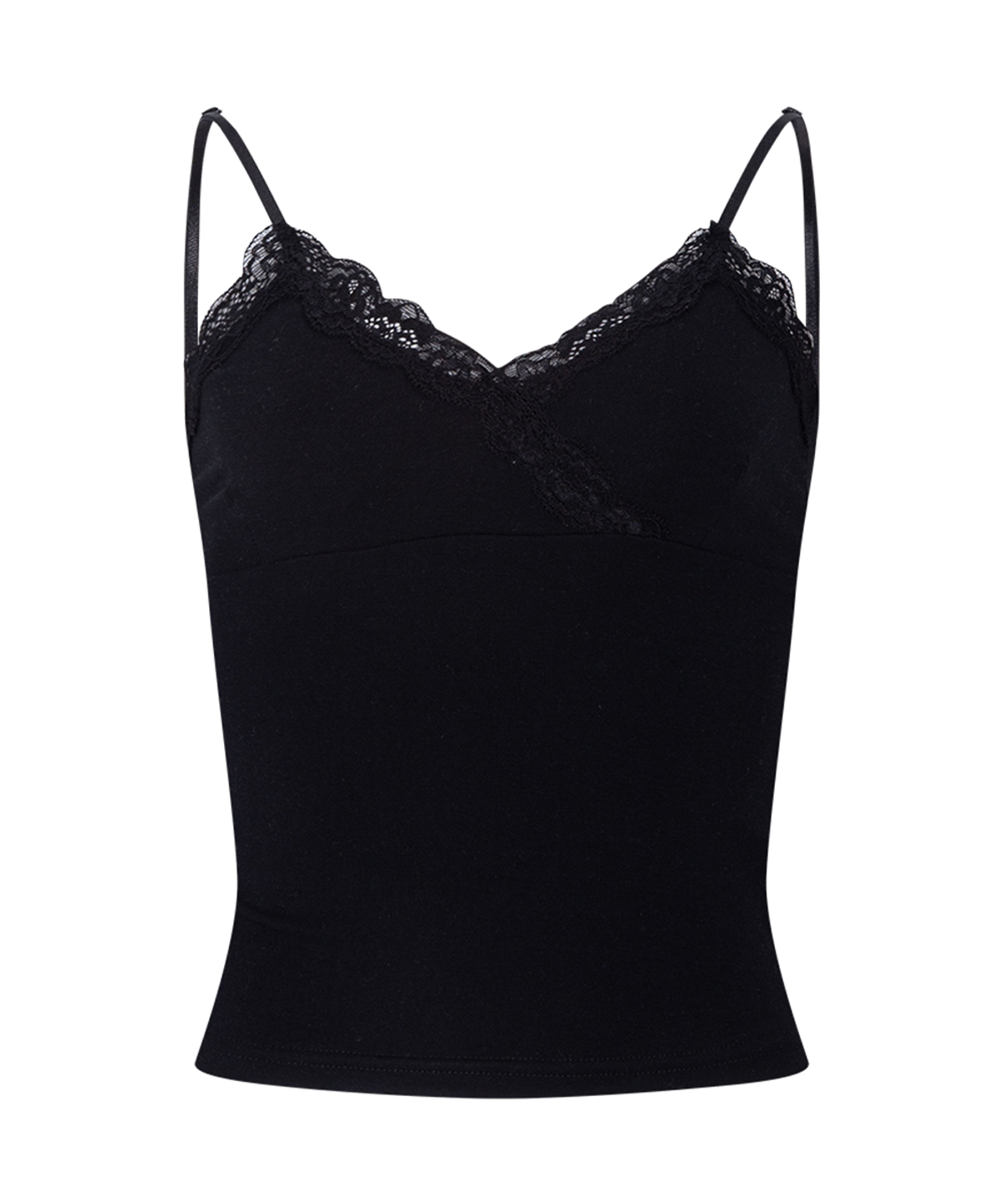 플리즈노팔로우(PLEASENOFOLLOW) Flora Lace Sleeveless Top (Black)