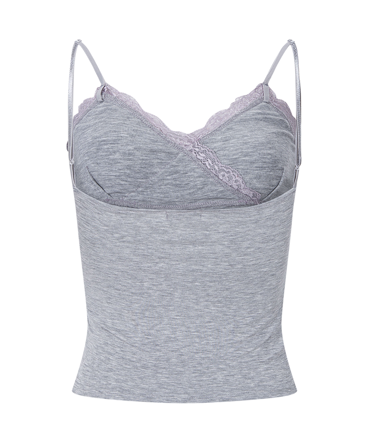 플리즈노팔로우(PLEASENOFOLLOW) Flora Lace Sleeveless Top (Melange Grey)