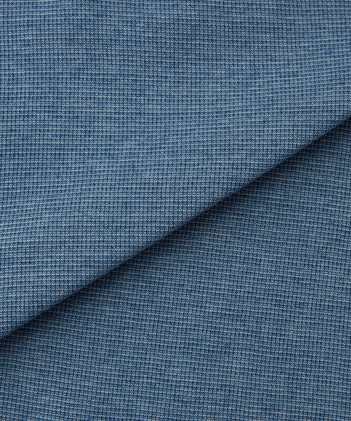 아웃스탠딩(OUTSTANDING) INDIGO WAFFLE HENLEY NECK HALF SLEEVE TEE_L.BLUE