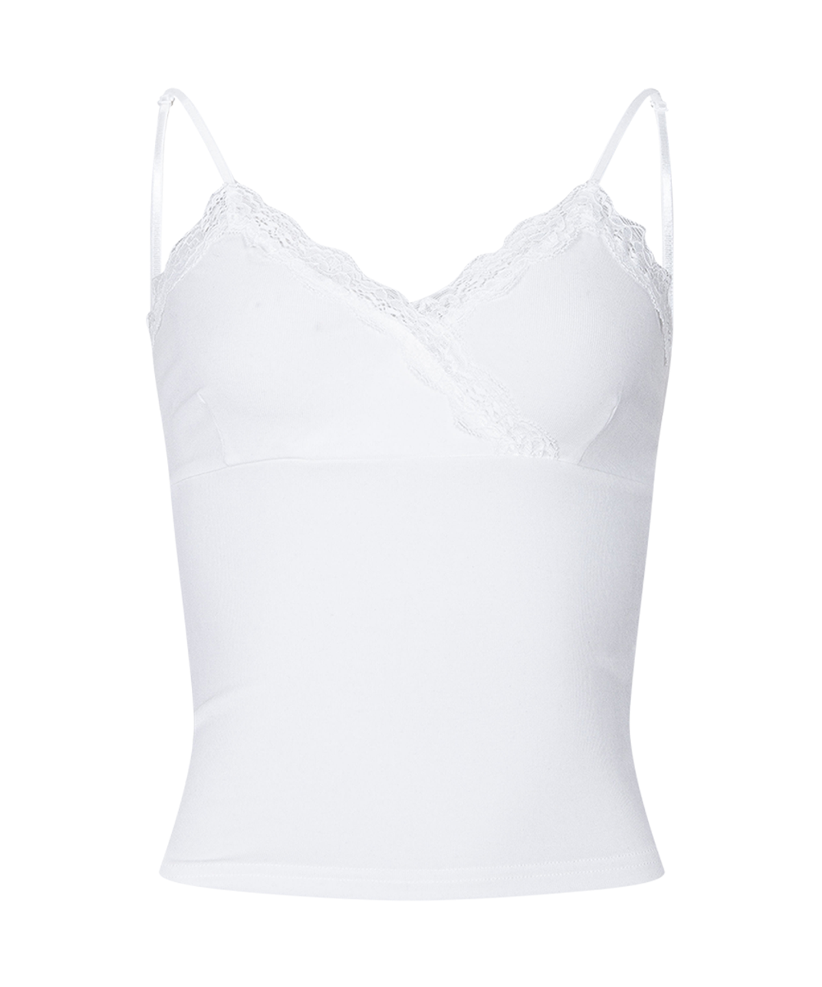 플리즈노팔로우(PLEASENOFOLLOW) Flora Lace Sleeveless Top (White)