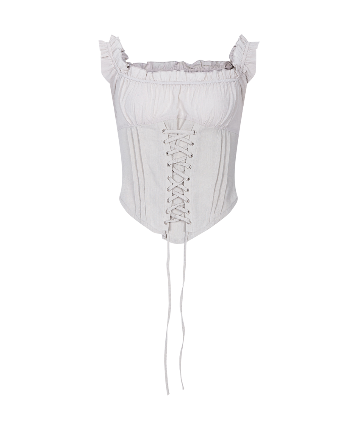 플리즈노팔로우(PLEASENOFOLLOW) Della Corset Shirt Top (Mint Grey)