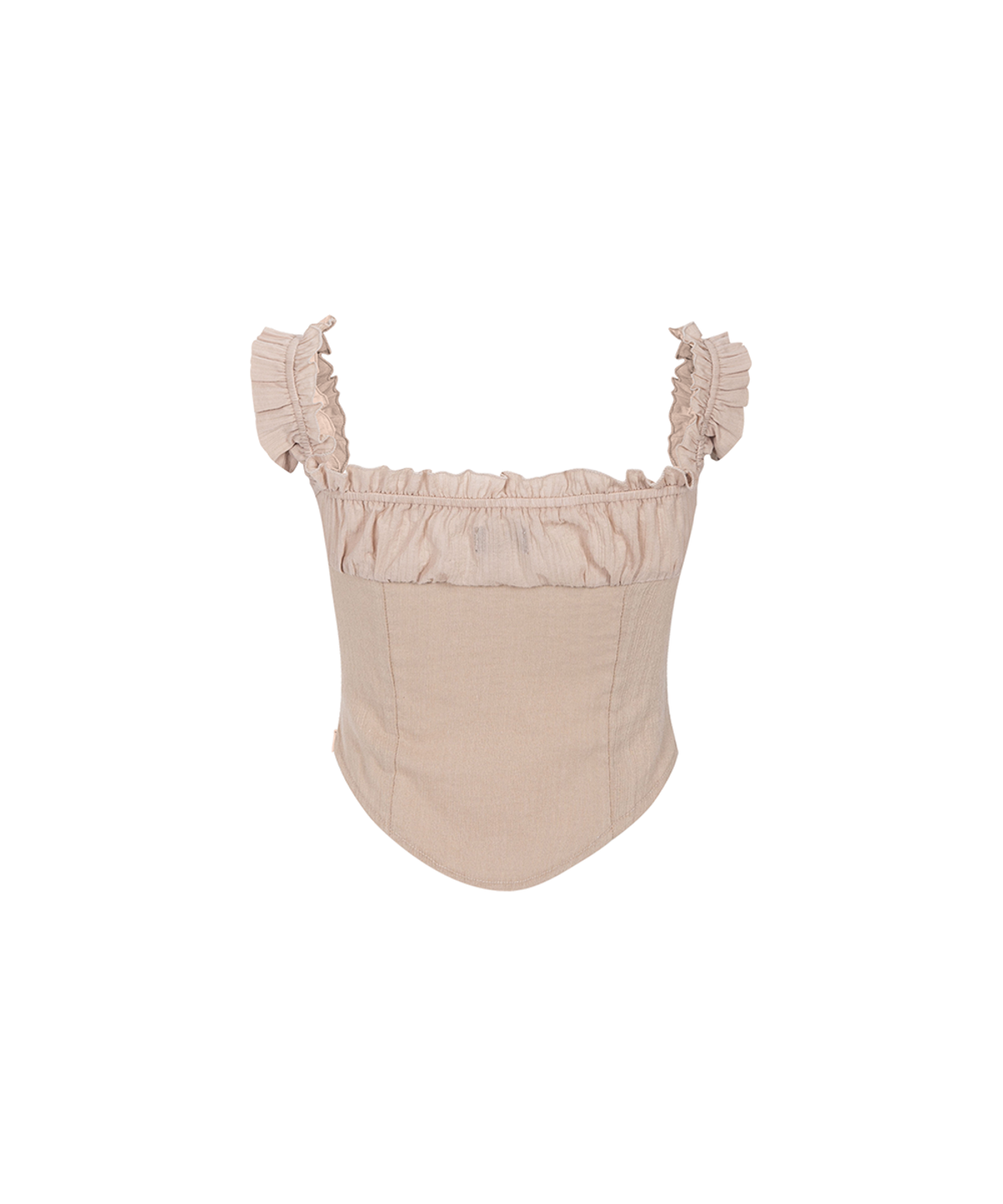 플리즈노팔로우(PLEASENOFOLLOW) Della Corset Shirt Top (Sand Beige)