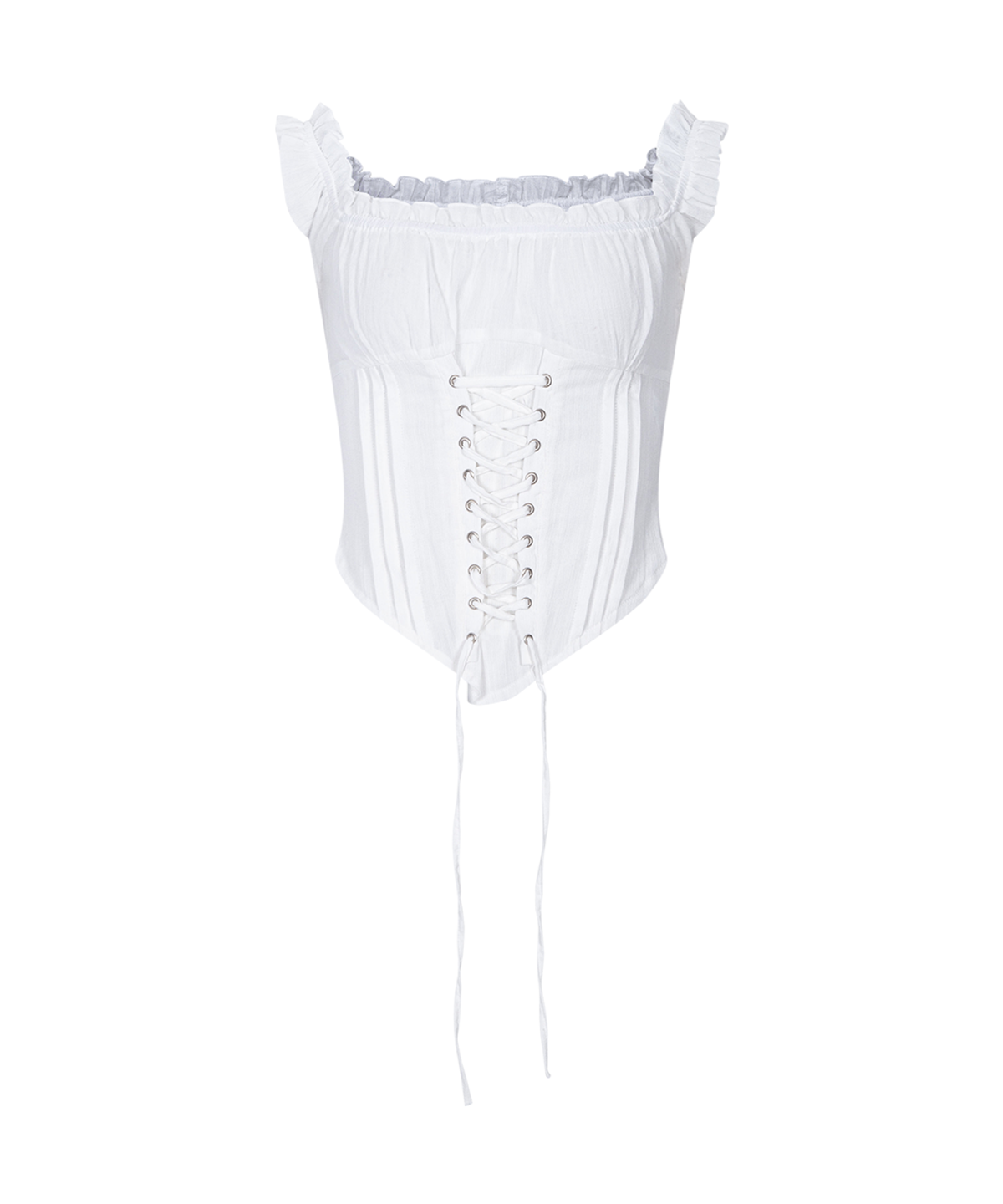 플리즈노팔로우(PLEASENOFOLLOW) Della Corset Shirt Top (White)
