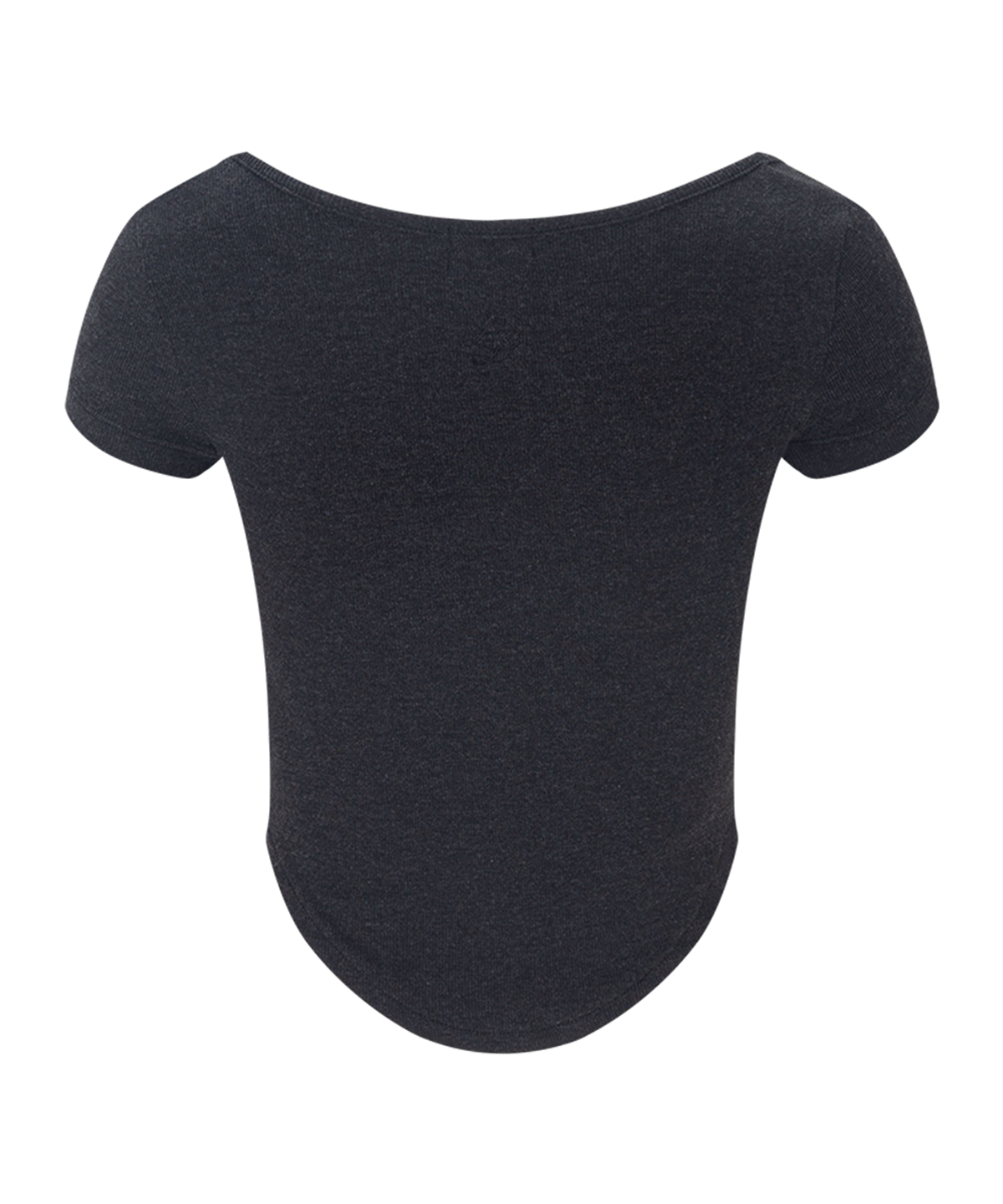 플리즈노팔로우(PLEASENOFOLLOW) Kaya Button Shirring Short Sleeve Top (Melange Black)