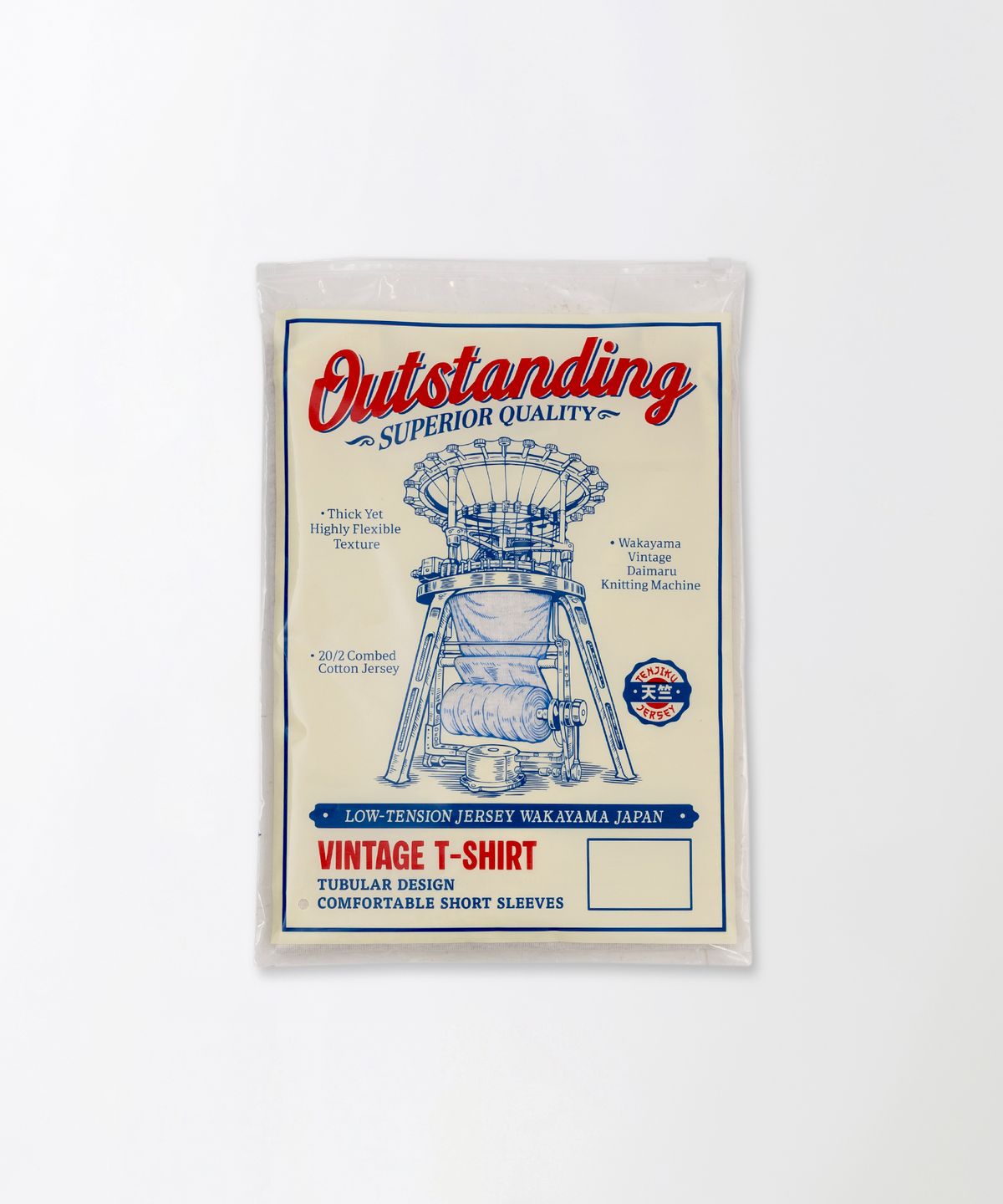 아웃스탠딩(OUTSTANDING) JAPANESE TENJIKU JERSEY TUBULAR TEE_1%OATMEAL