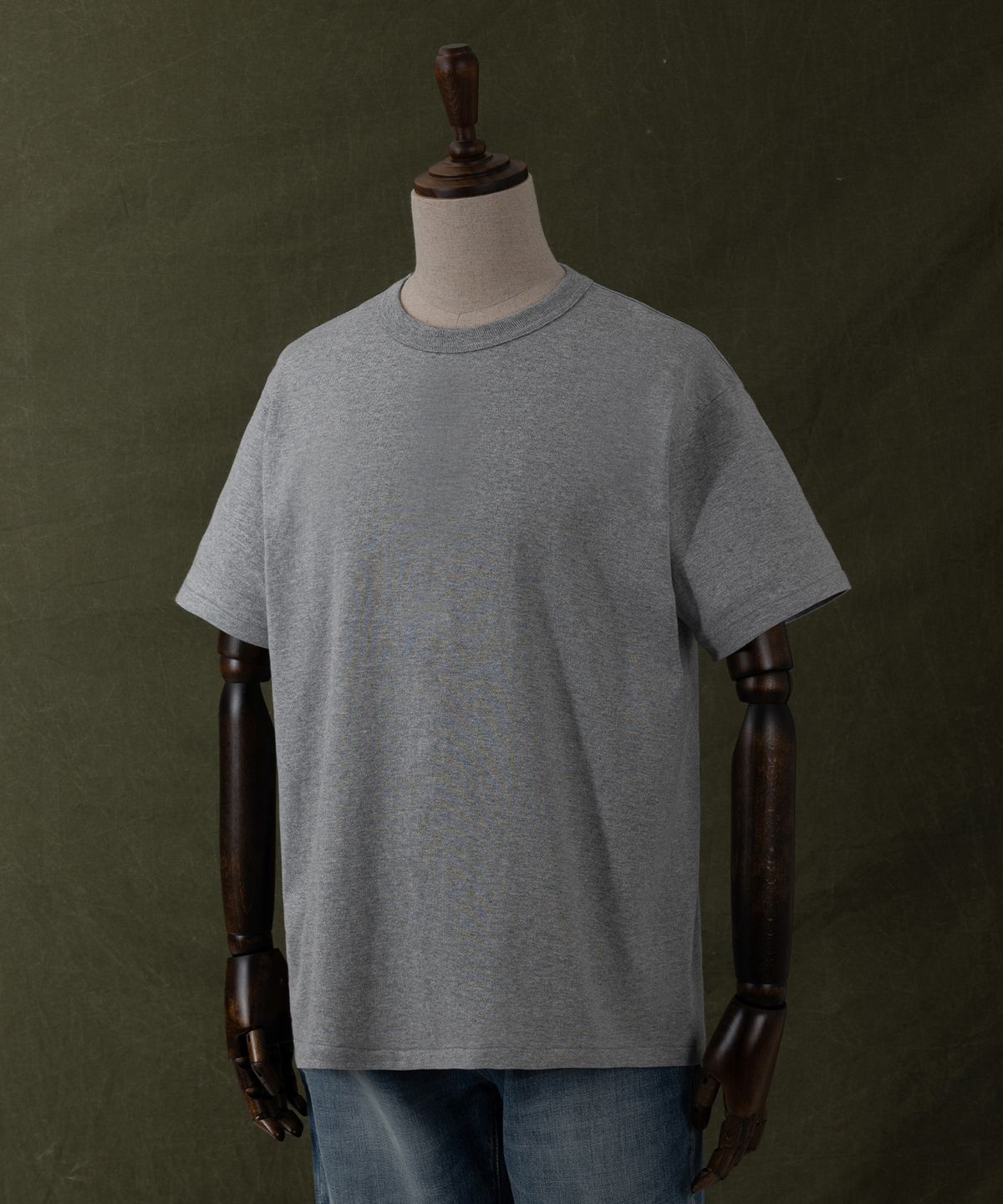 아웃스탠딩(OUTSTANDING) JAPANESE TENJIKU JERSEY TUBULAR TEE_MELANGE GRAY