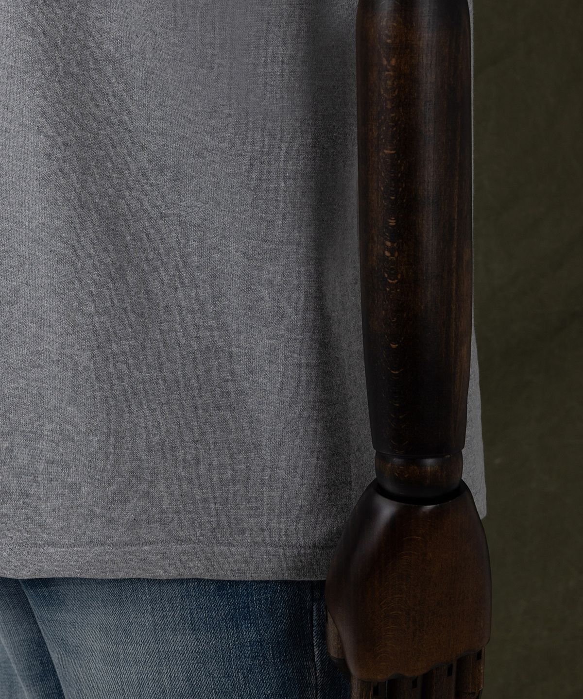 아웃스탠딩(OUTSTANDING) JAPANESE TENJIKU JERSEY TUBULAR TEE_MELANGE GRAY