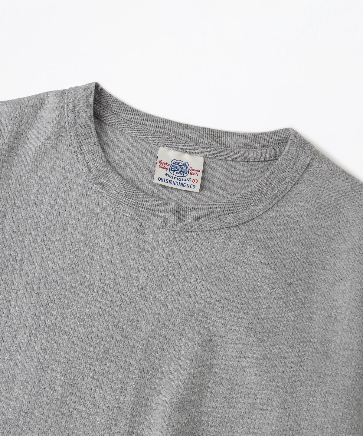 아웃스탠딩(OUTSTANDING) JAPANESE TENJIKU JERSEY TUBULAR TEE_MELANGE GRAY