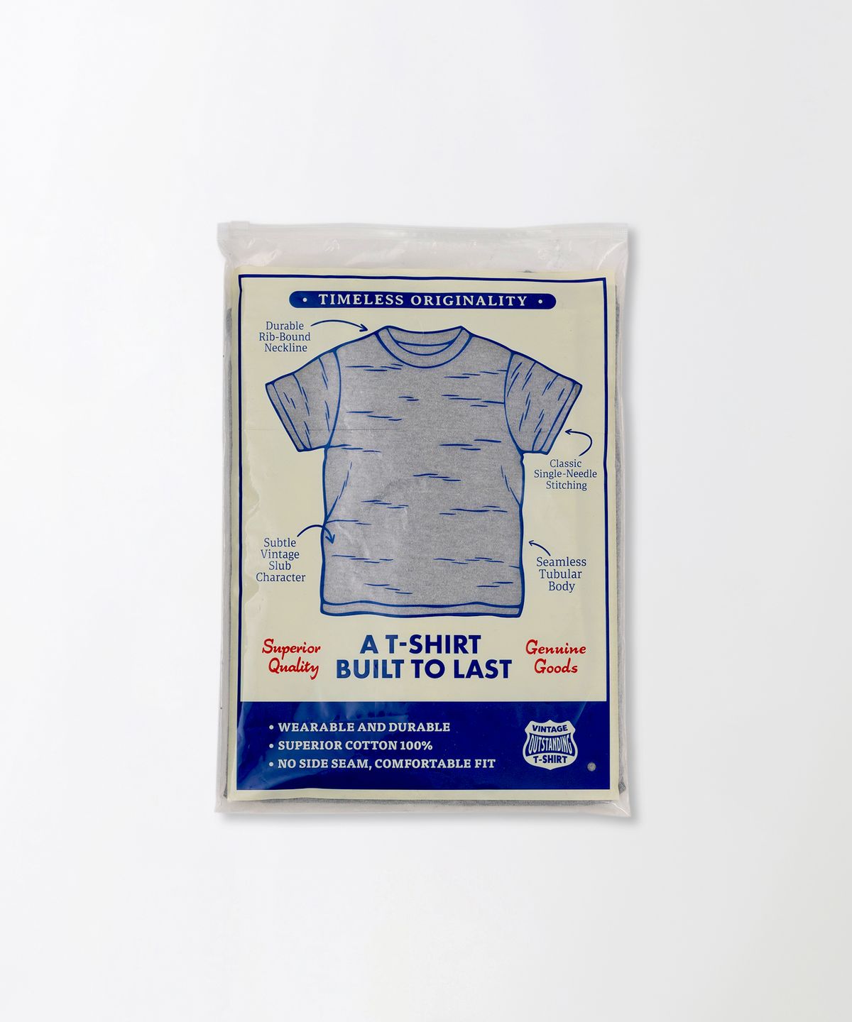 아웃스탠딩(OUTSTANDING) JAPANESE TENJIKU JERSEY TUBULAR TEE_MELANGE GRAY
