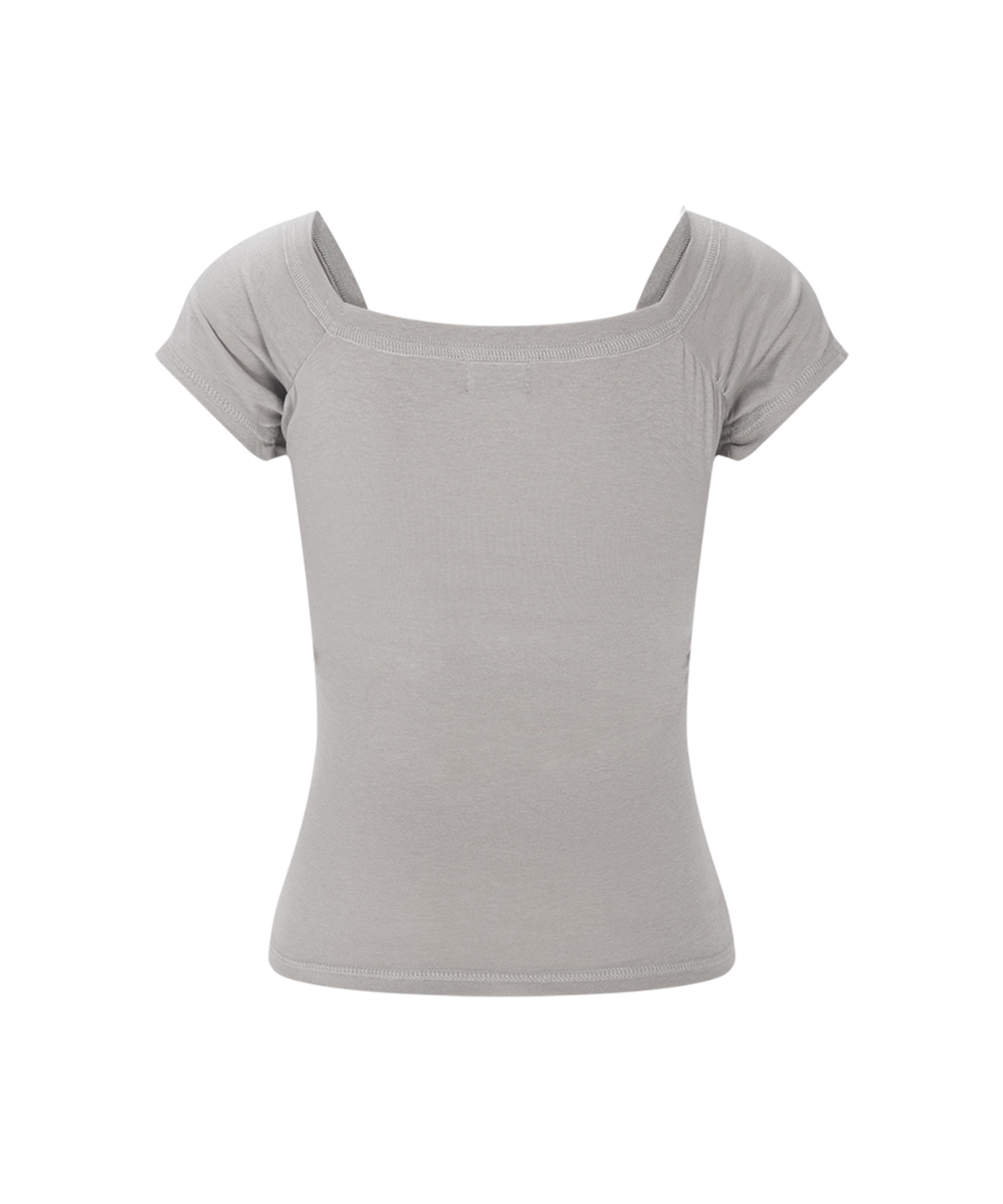 플리즈노팔로우(PLEASENOFOLLOW) Marin Strap Shirring Short Sleeve Top (Ash Beige)