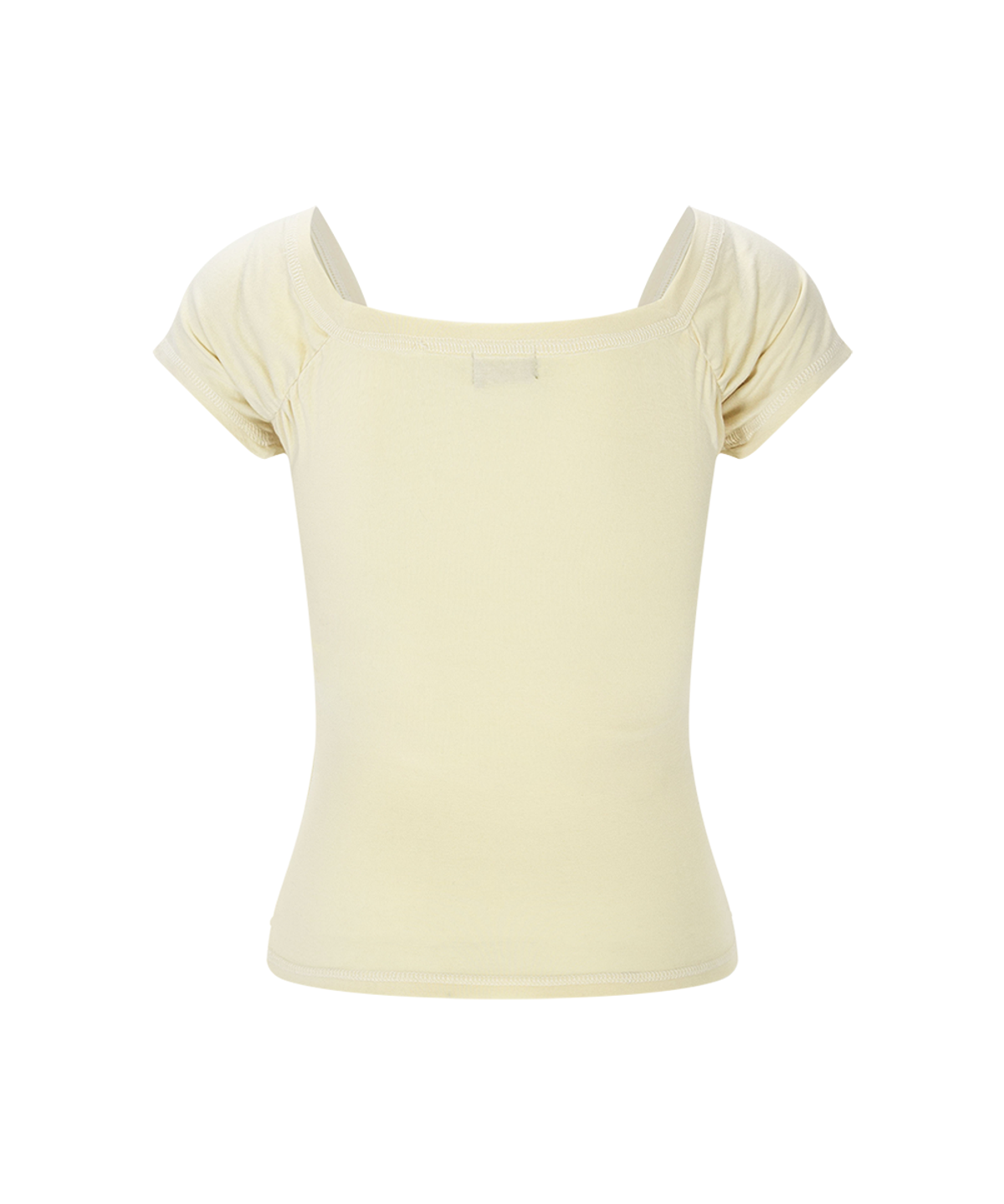 플리즈노팔로우(PLEASENOFOLLOW) Marin Strap Shirring Short Sleeve Top (Lemon)