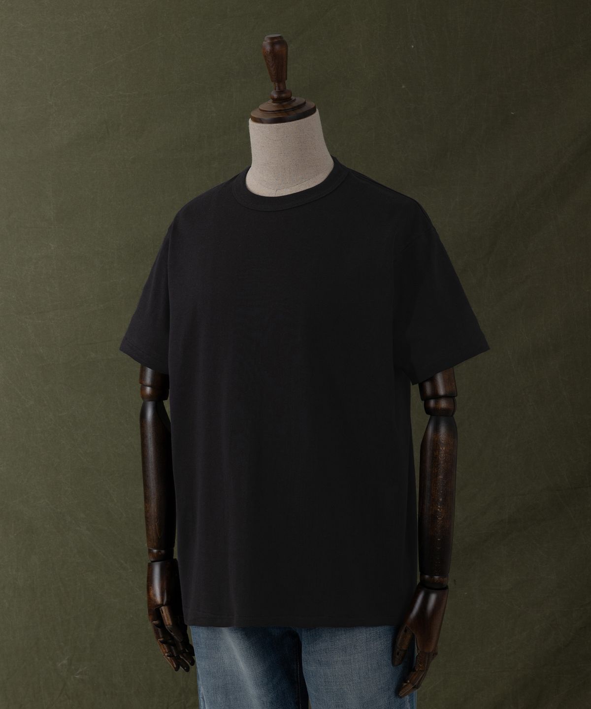 아웃스탠딩(OUTSTANDING) JAPANESE TENJIKU JERSEY TUBULAR TEE_ASH BLACK
