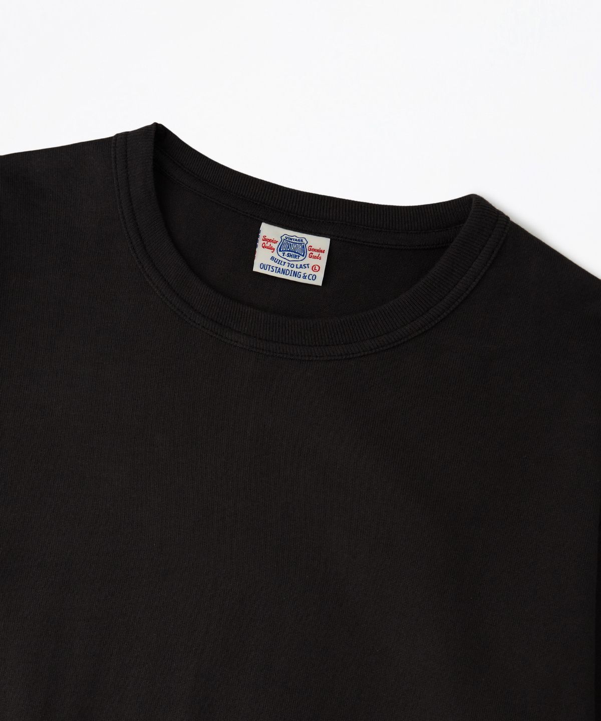 아웃스탠딩(OUTSTANDING) JAPANESE TENJIKU JERSEY TUBULAR TEE_ASH BLACK