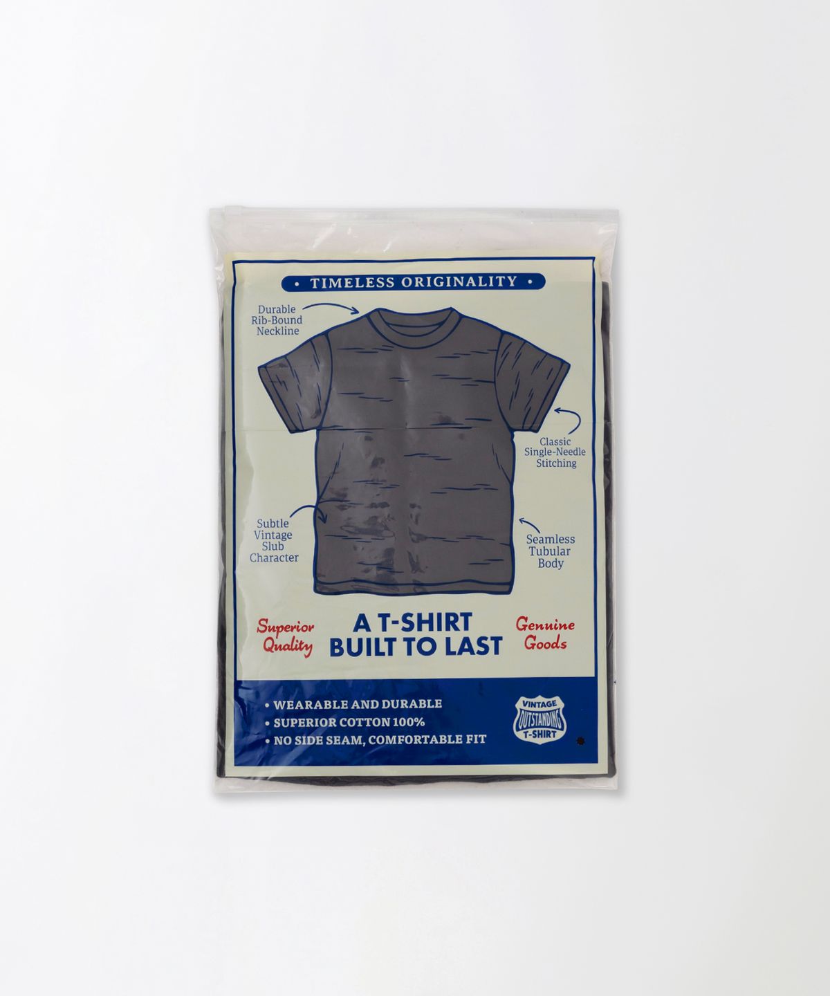 아웃스탠딩(OUTSTANDING) JAPANESE TENJIKU JERSEY TUBULAR TEE_ASH BLACK