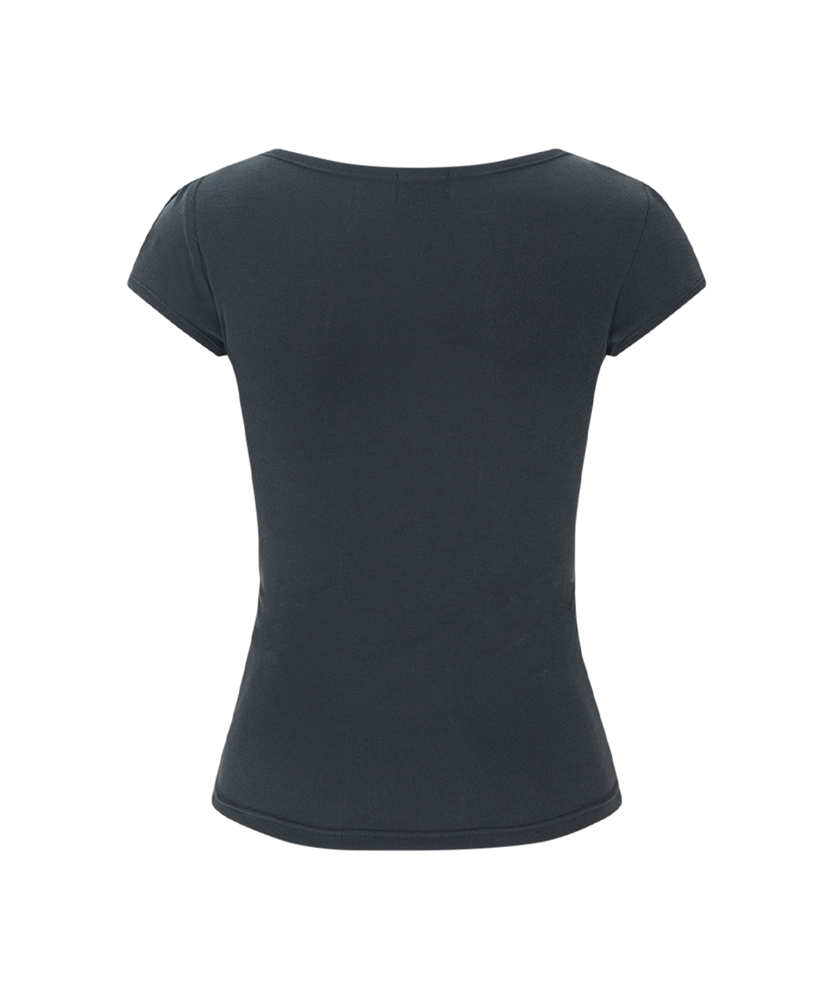 플리즈노팔로우(PLEASENOFOLLOW) Heren Corset Short Sleeve Top (Cool Charcoal)