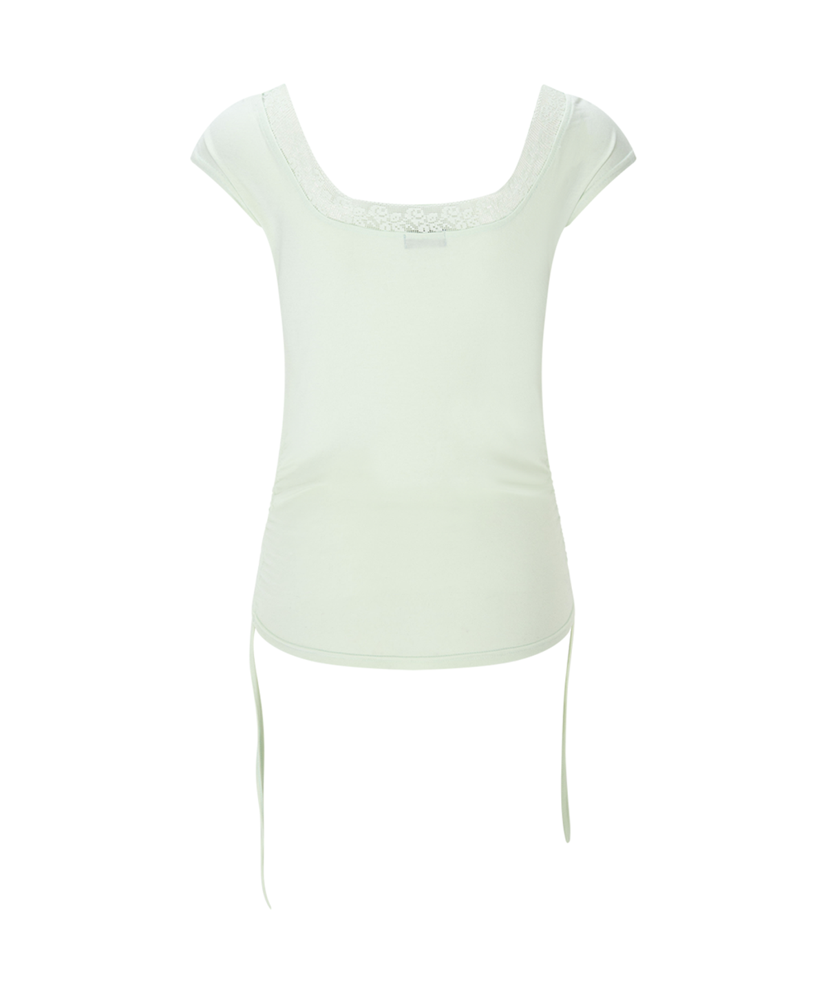 플리즈노팔로우(PLEASENOFOLLOW) Maya Lace Shirring Short Top (Mint)