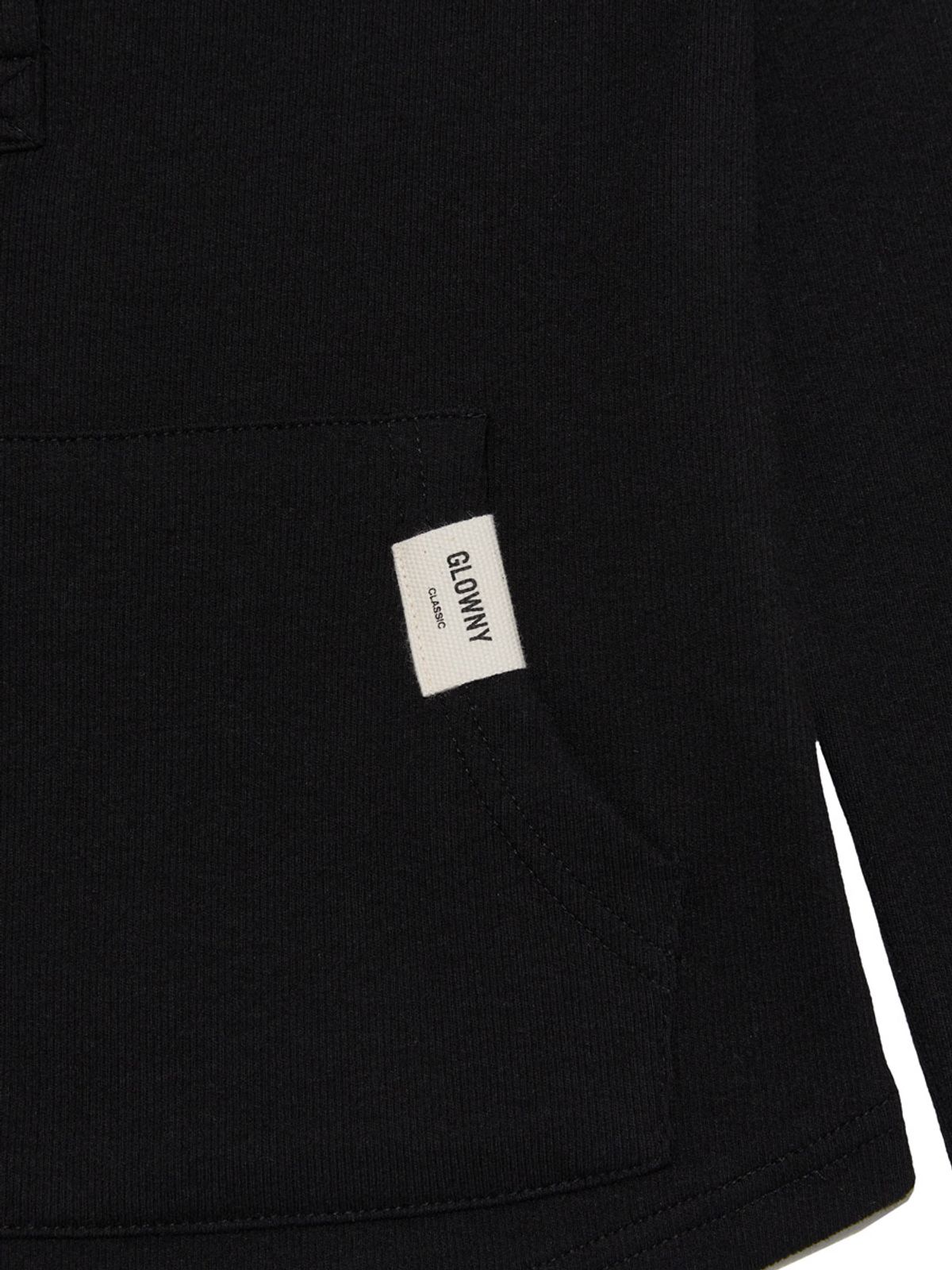 글로니(GLOWNY) G FINE BUTTON HOODIE (BLACK)