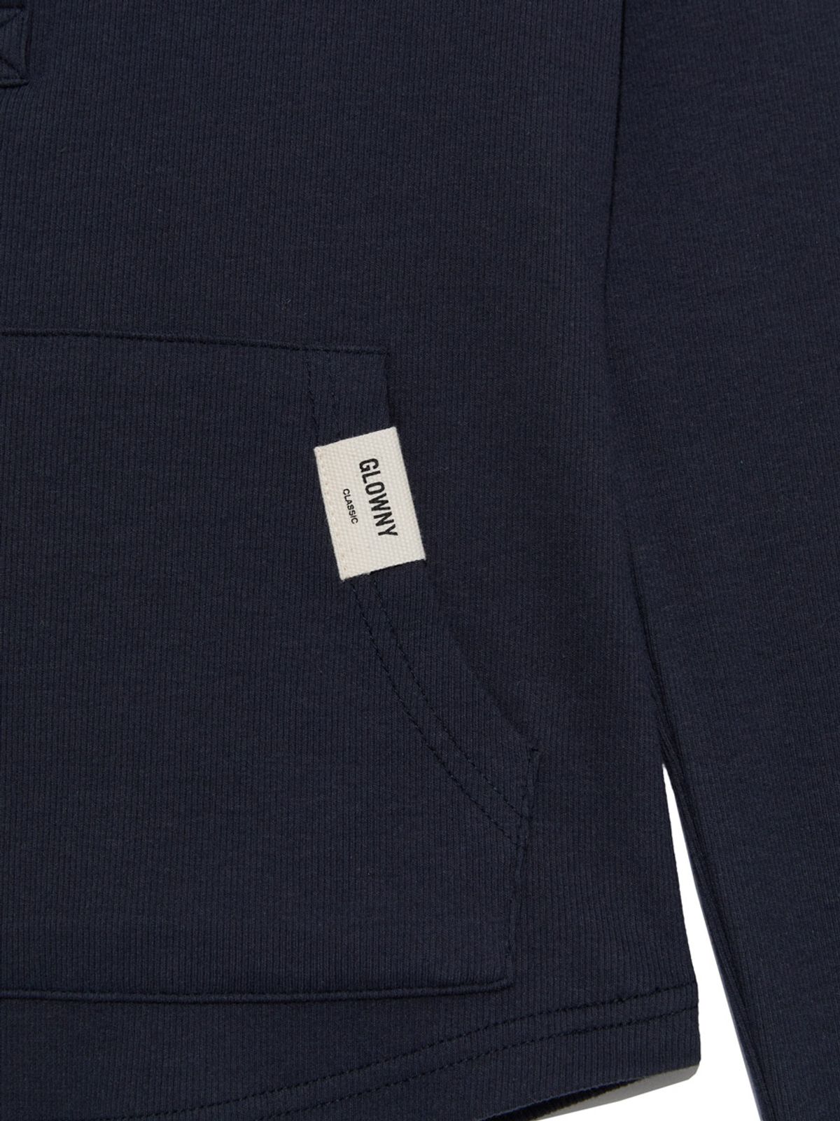 글로니(GLOWNY) G FINE BUTTON HOODIE (NAVY)