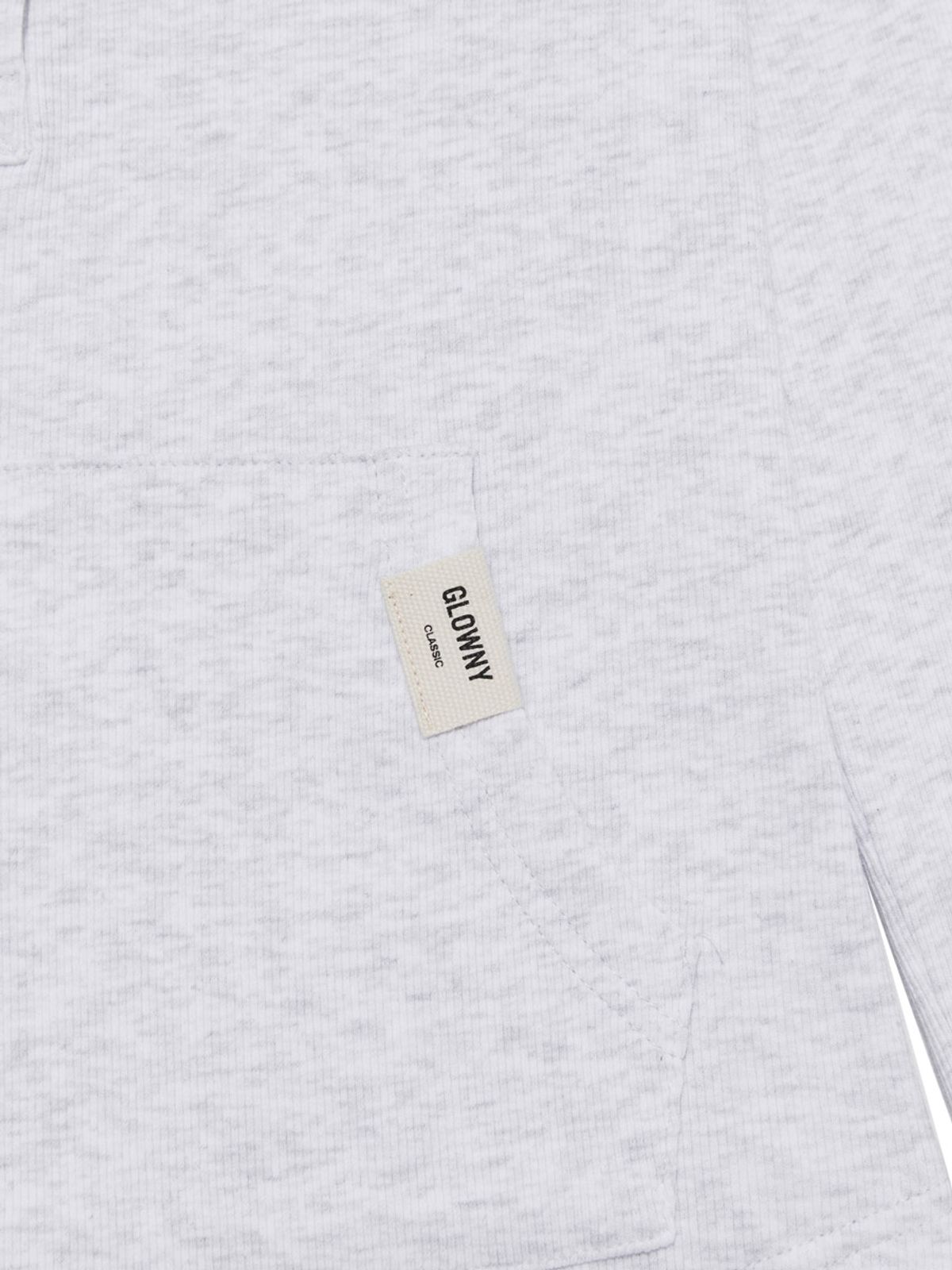글로니(GLOWNY) G FINE BUTTON HOODIE (MELANGE GRAY)