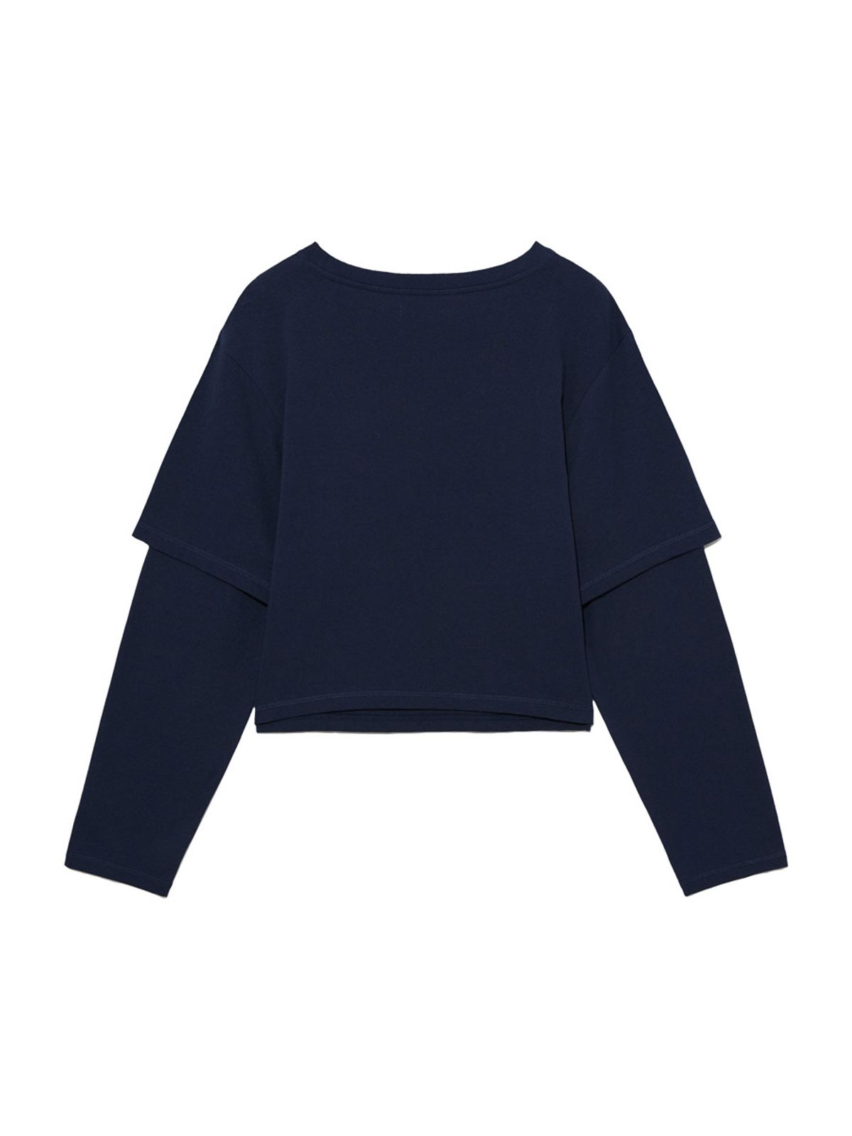 글로니(GLOWNY) G DOUBLE SLEEVE LETTER TEE (NAVY)