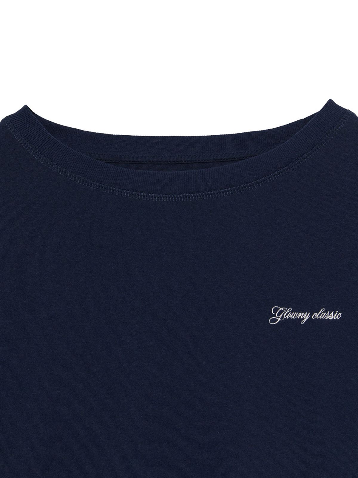 글로니(GLOWNY) G DOUBLE SLEEVE LETTER TEE (NAVY)