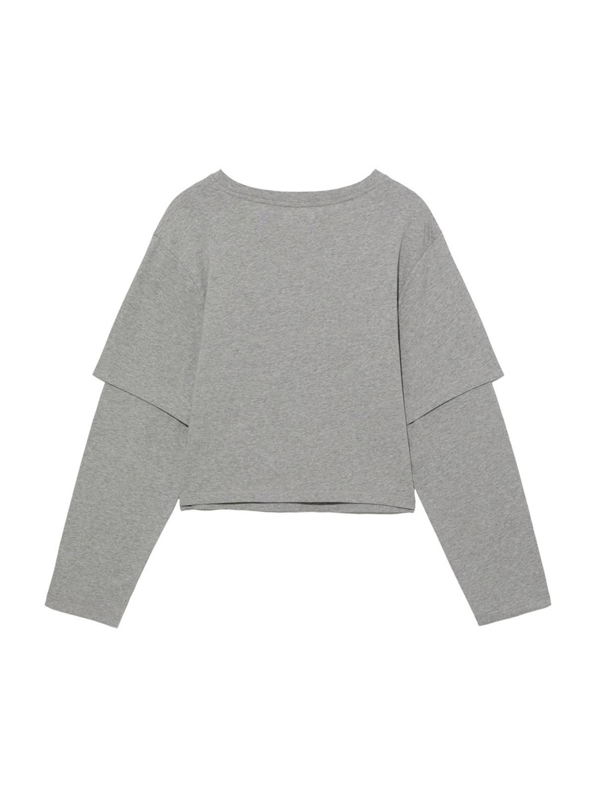 글로니(GLOWNY) G DOUBLE SLEEVE LETTER TEE (MELANGE GRAY)