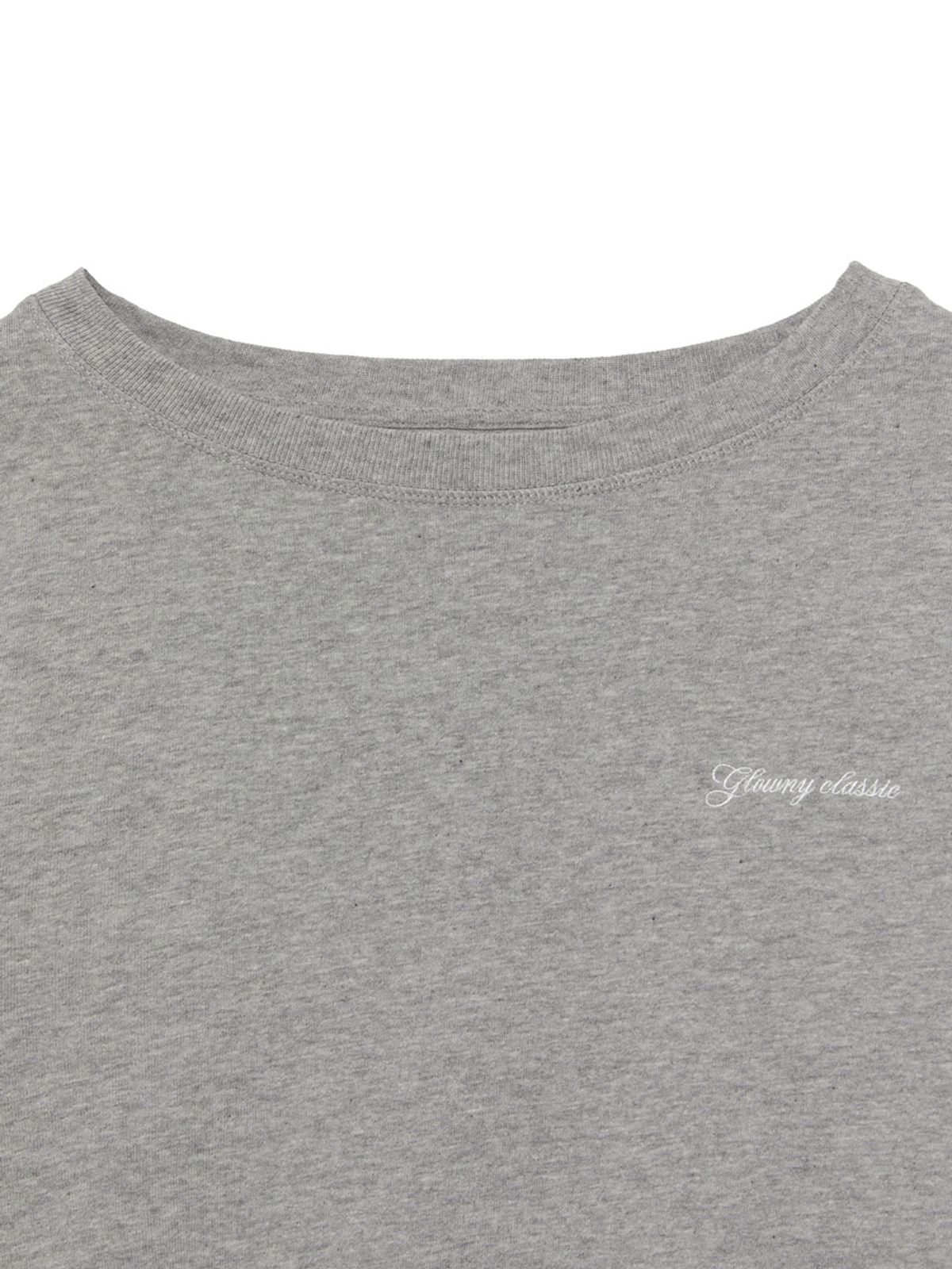 글로니(GLOWNY) G DOUBLE SLEEVE LETTER TEE (MELANGE GRAY)