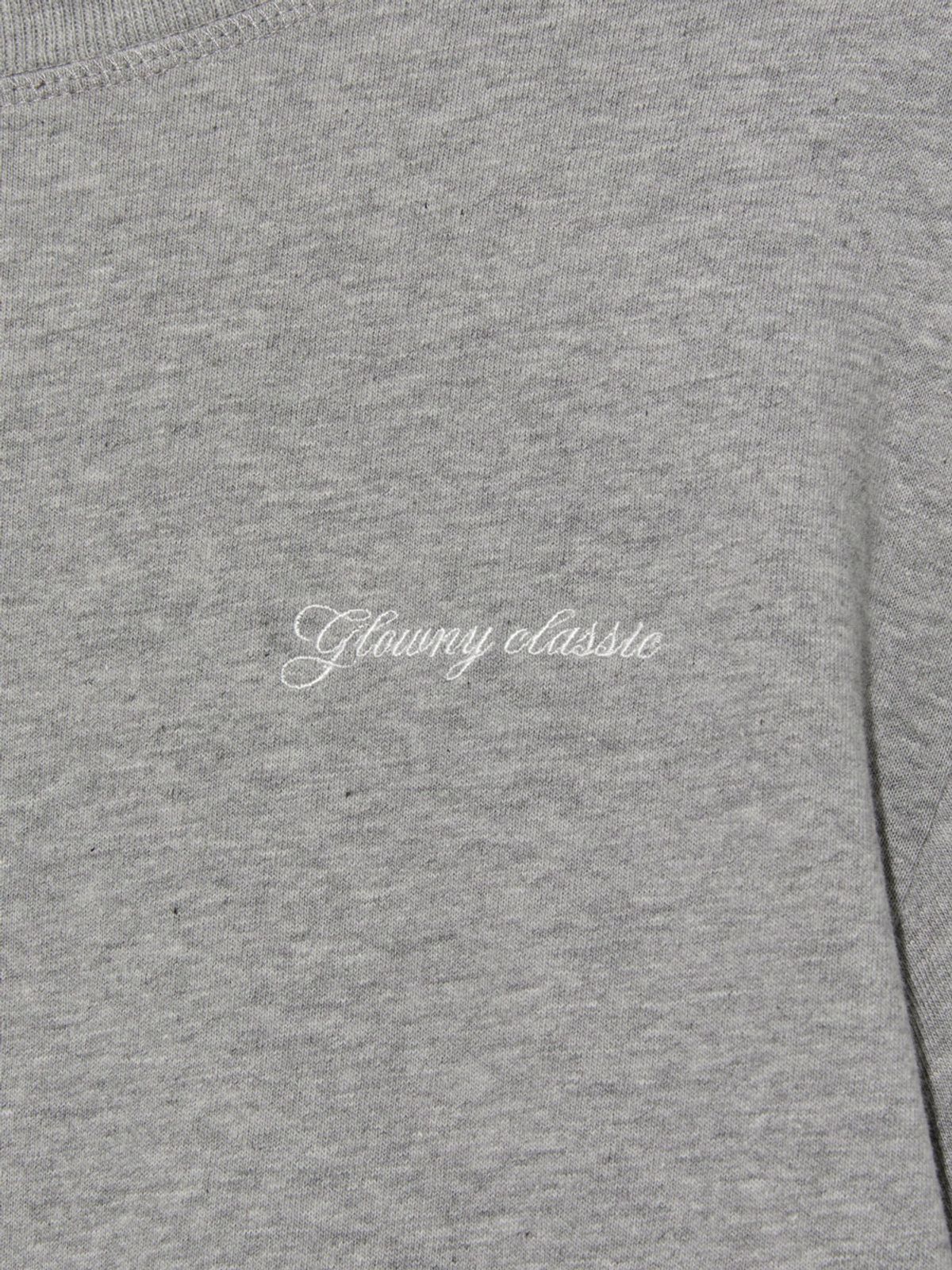글로니(GLOWNY) G DOUBLE SLEEVE LETTER TEE (MELANGE GRAY)