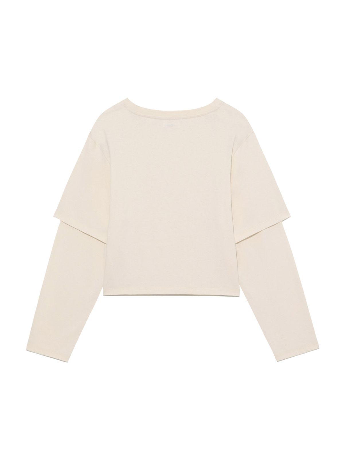 글로니(GLOWNY) G DOUBLE SLEEVE LETTER TEE (IVORY)