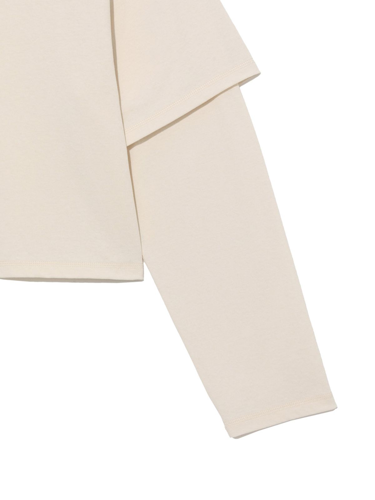 글로니(GLOWNY) G DOUBLE SLEEVE LETTER TEE (IVORY)