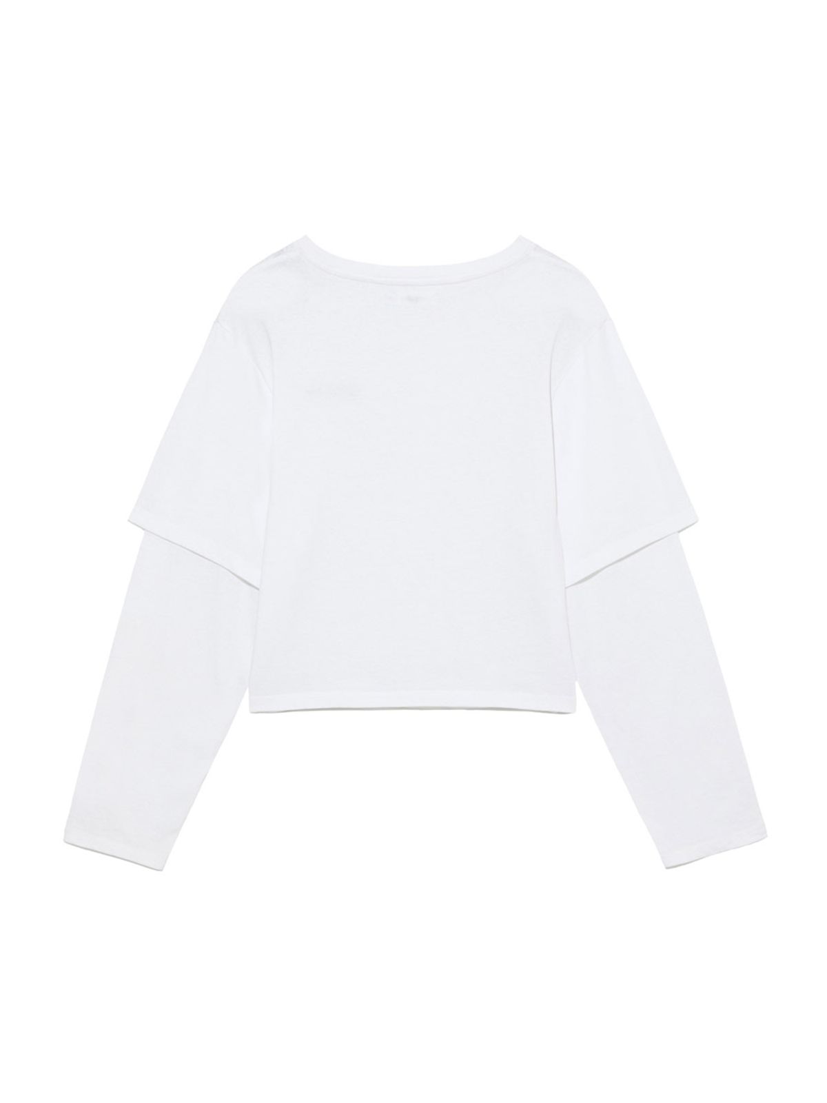 글로니(GLOWNY) G DOUBLE SLEEVE LETTER TEE (WHITE)