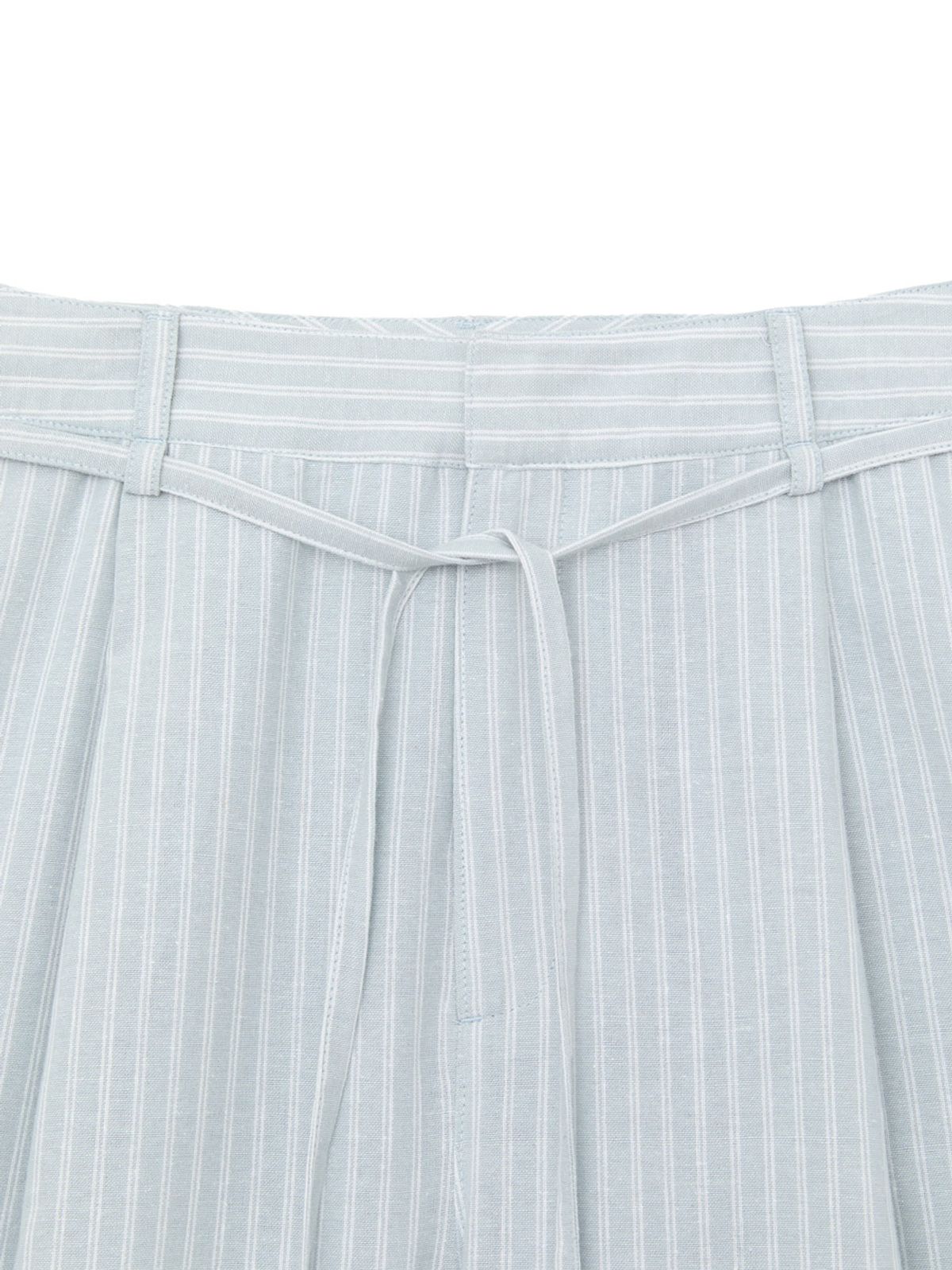 글로니(GLOWNY) G BELTED LINEN WIDE PANTS (BLUE)